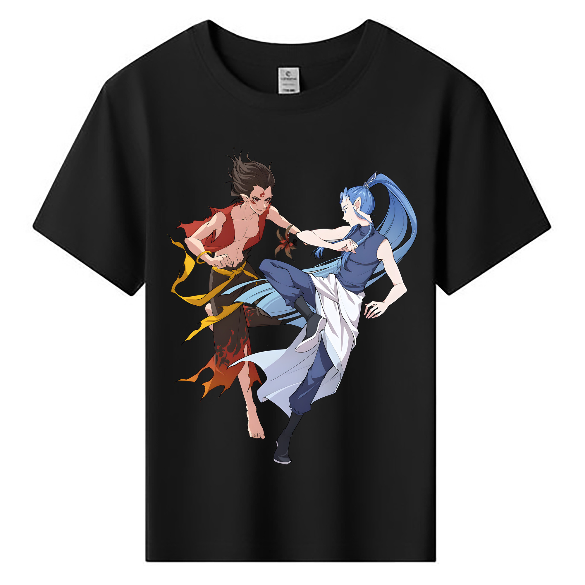 （画像用） Ne Zha 2 ナタ 魔童の大暴れ 綿100％キッズTシャツ（フロントプリント）