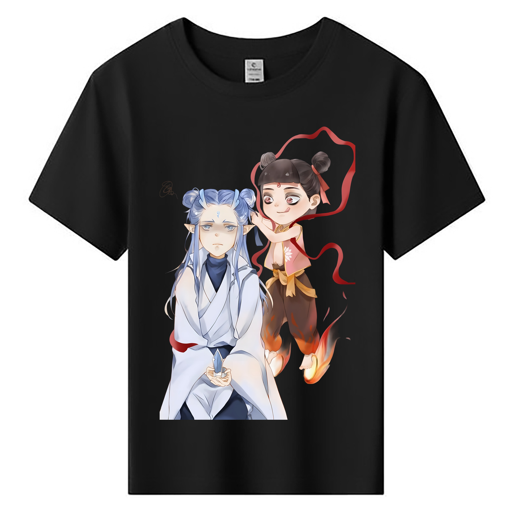 （画像用） Ne Zha 2 ナタ 魔童の大暴れ 綿100％キッズTシャツ（フロントプリント）