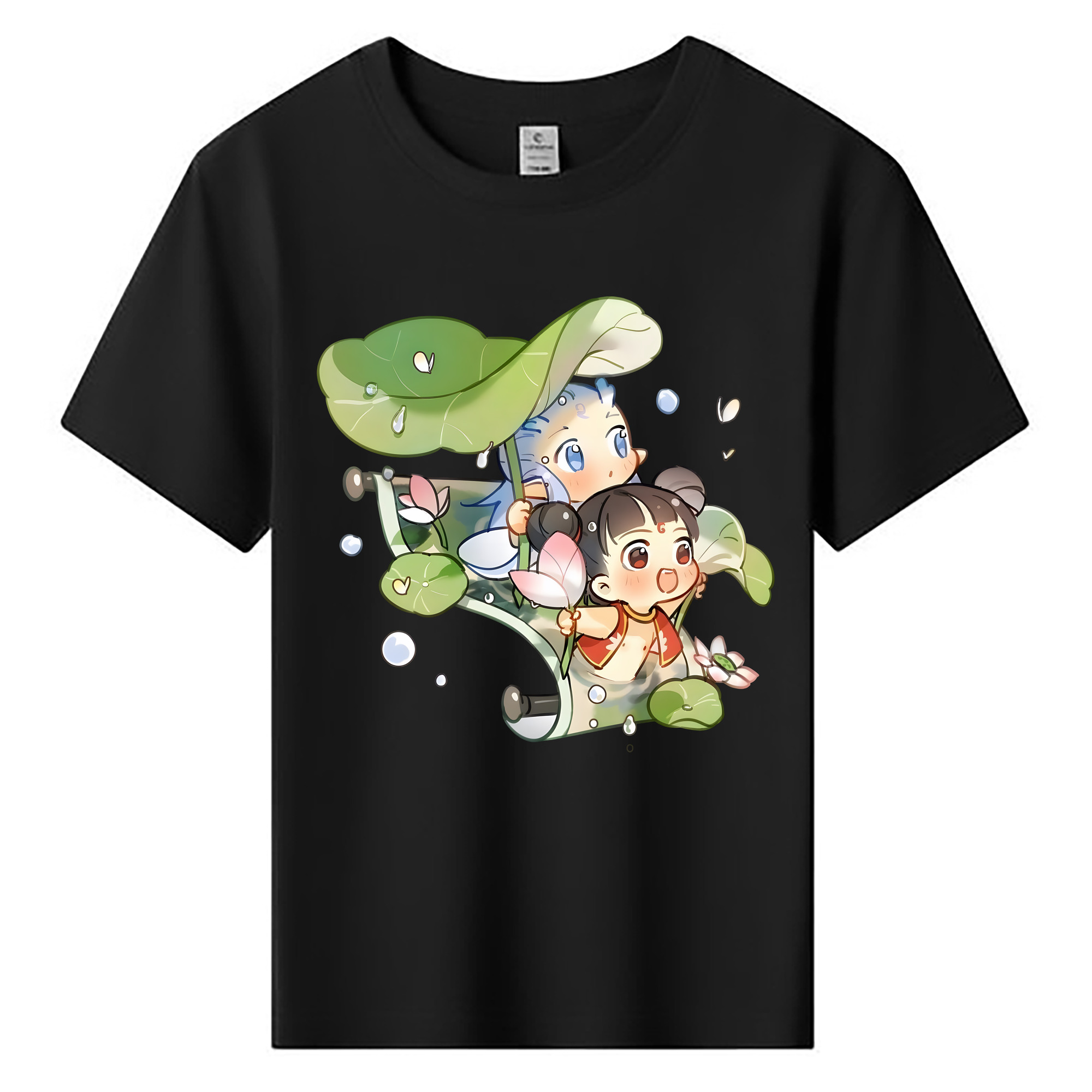 （画像用） Ne Zha 2 ナタ 魔童の大暴れ 綿100％キッズTシャツ（フロントプリント）