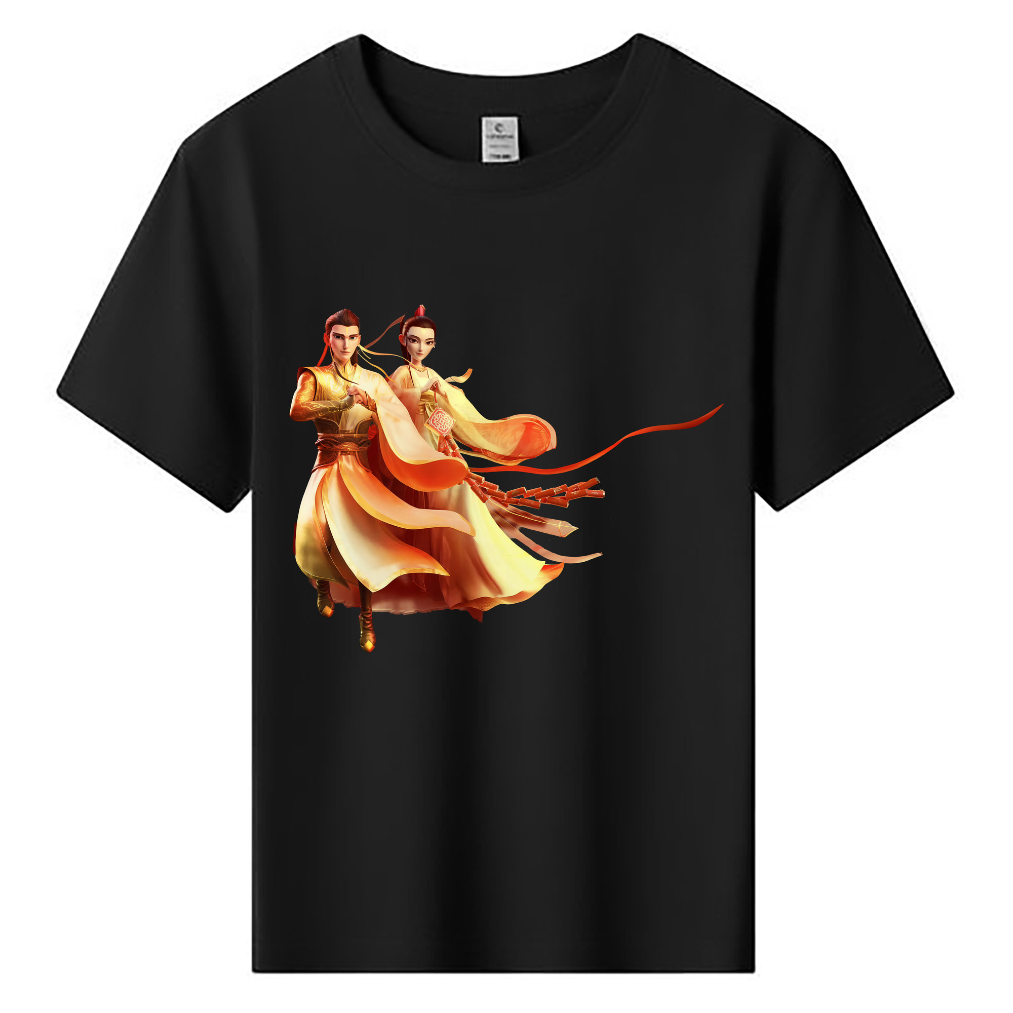 （画像用） Ne Zha 2 ナタ 魔童の大暴れ 綿100％キッズTシャツ（フロントプリント）