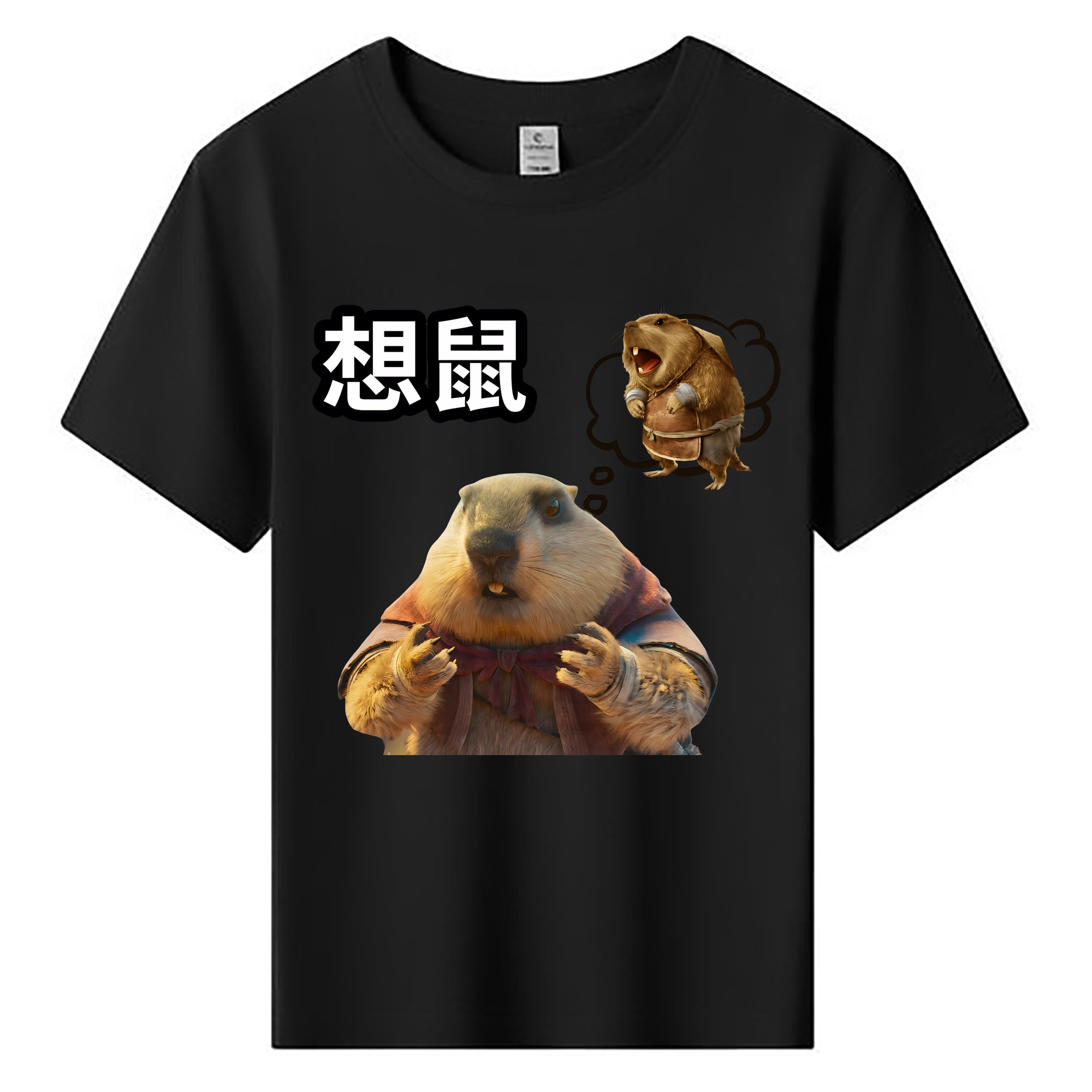 （画像用） Ne Zha 2 ナタ 魔童の大暴れ 綿100％キッズTシャツ（フロントプリント）