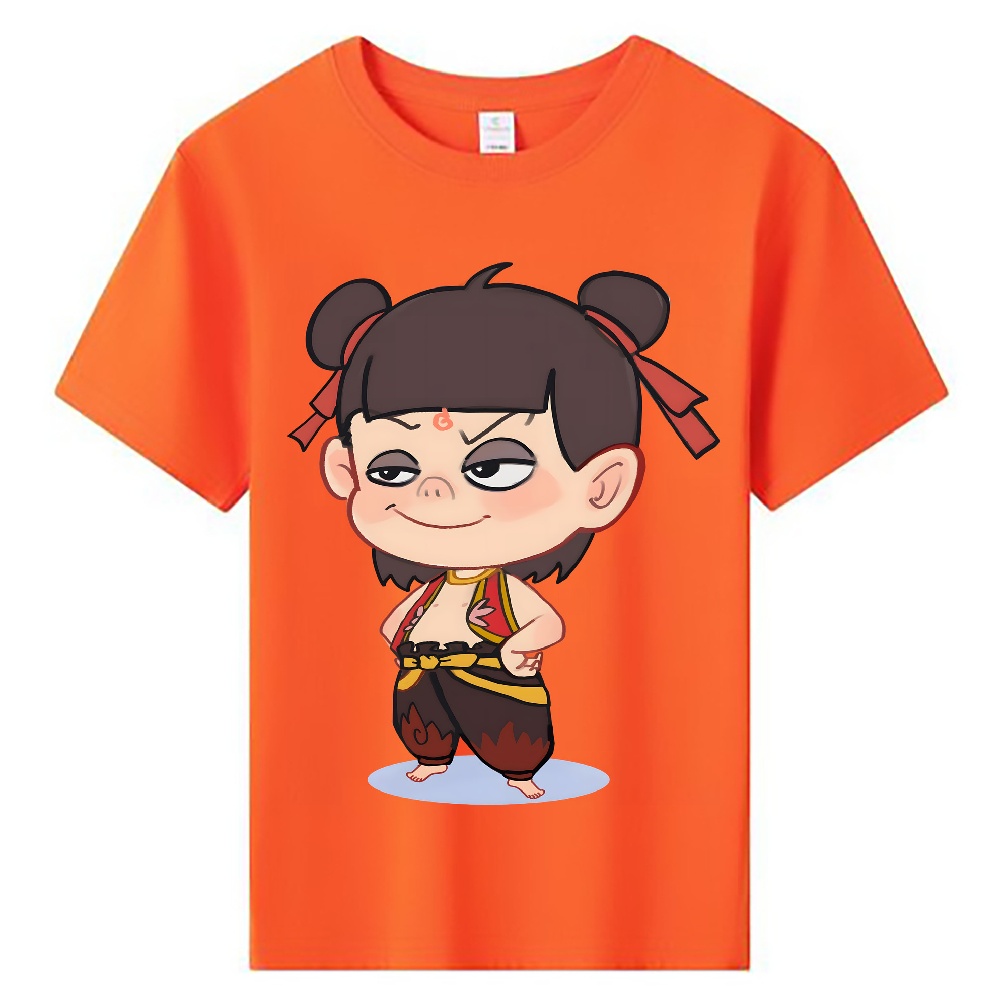（画像用） Ne Zha 2 ナタ 魔童の大暴れ 綿100％キッズTシャツ（フロントプリント）
