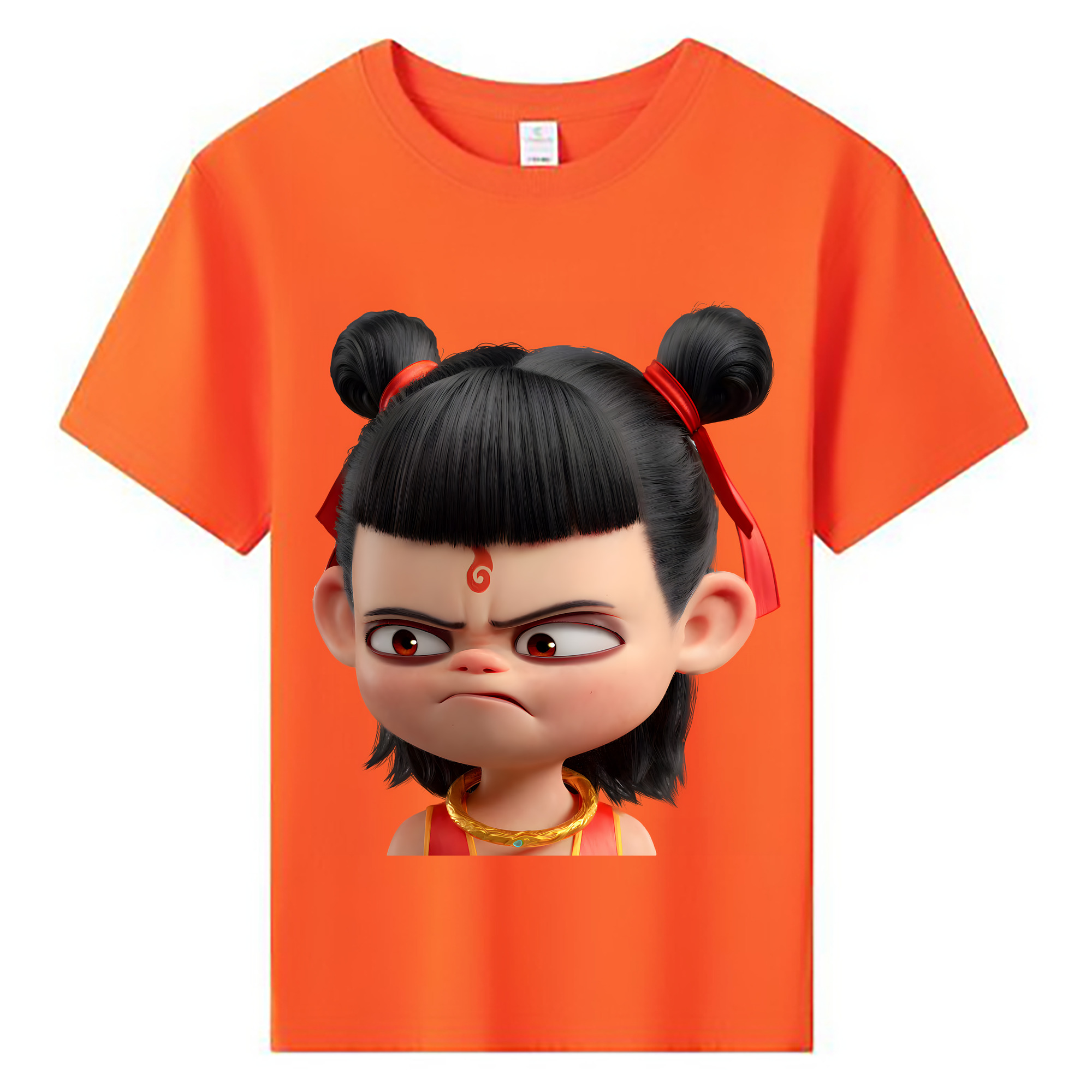（画像用） Ne Zha 2 ナタ 魔童の大暴れ 綿100％キッズTシャツ（フロントプリント）