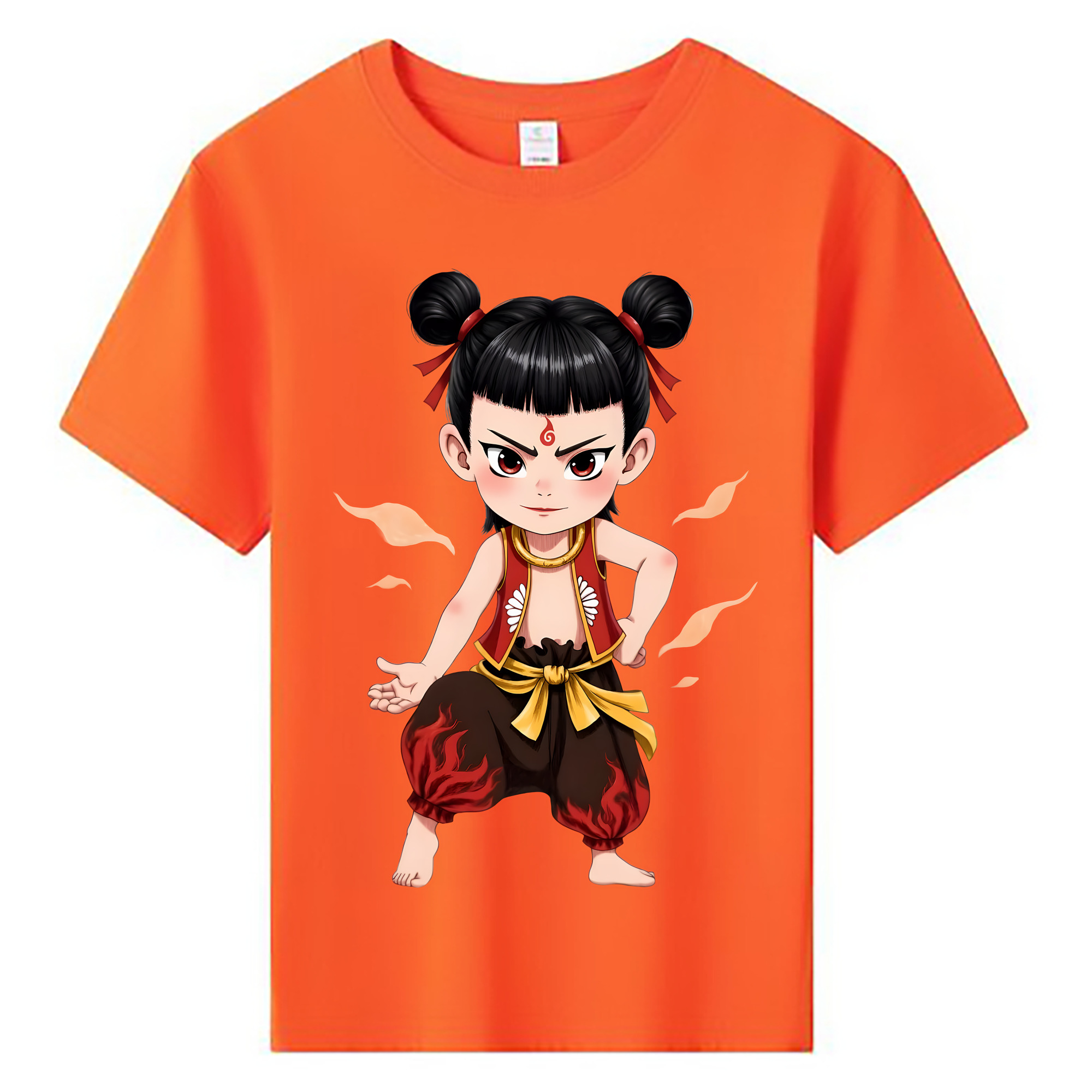 （画像用） Ne Zha 2 ナタ 魔童の大暴れ 綿100％キッズTシャツ（フロントプリント）