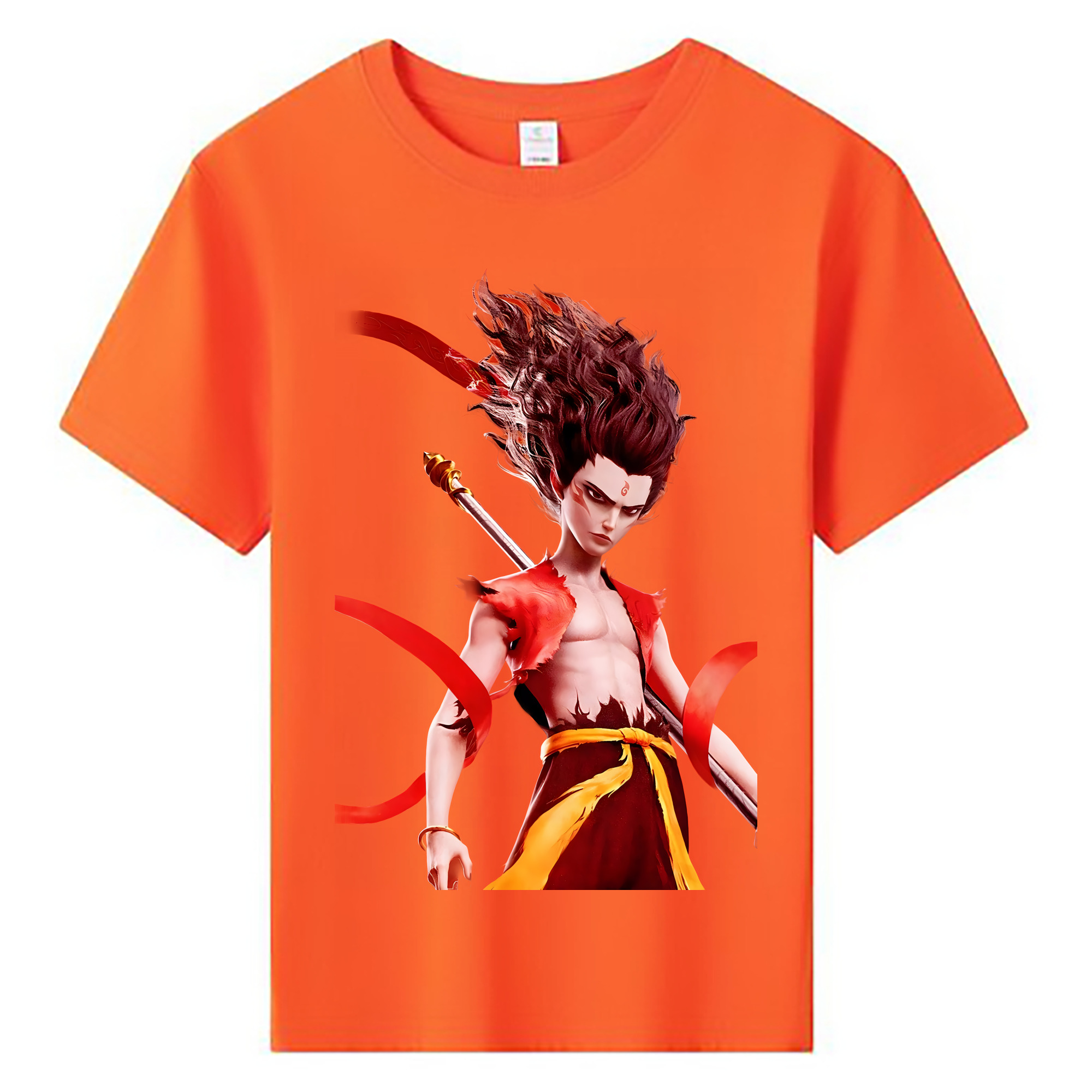 （画像用） Ne Zha 2 ナタ 魔童の大暴れ 綿100％キッズTシャツ（フロントプリント）