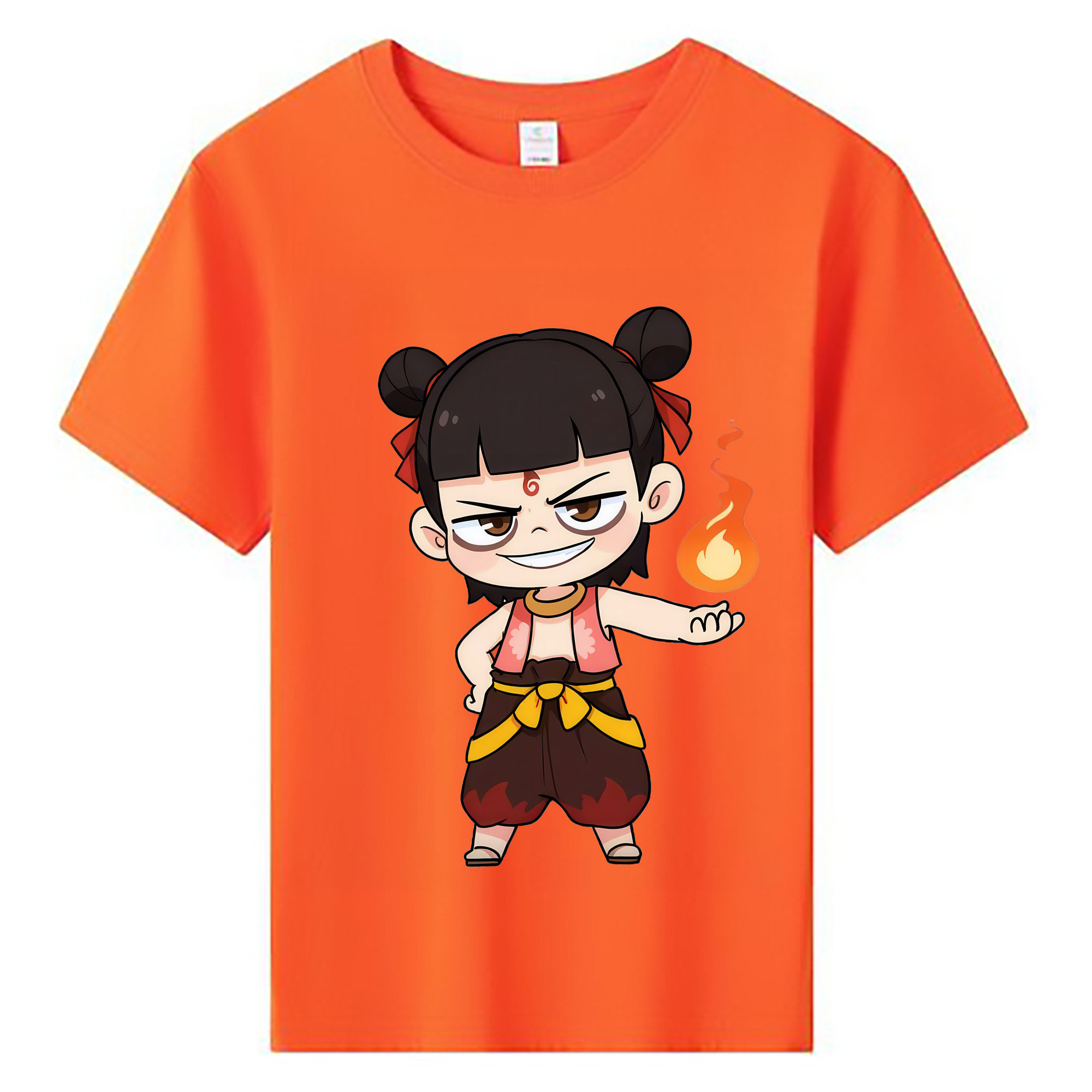 （画像用） Ne Zha 2 ナタ 魔童の大暴れ 綿100％キッズTシャツ（フロントプリント）