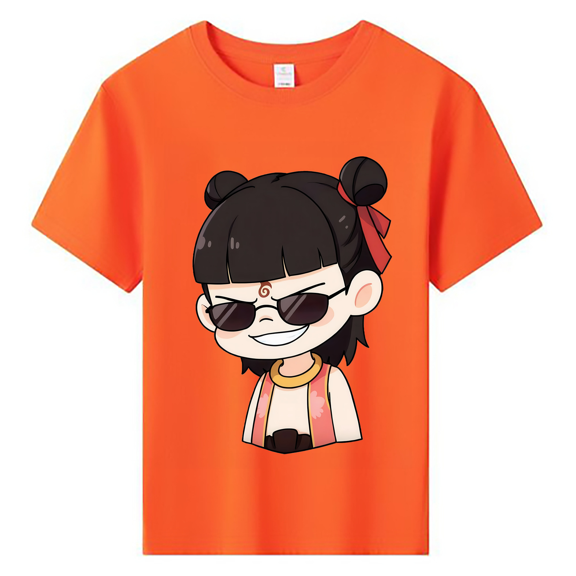 （画像用） Ne Zha 2 ナタ 魔童の大暴れ 綿100％キッズTシャツ（フロントプリント）