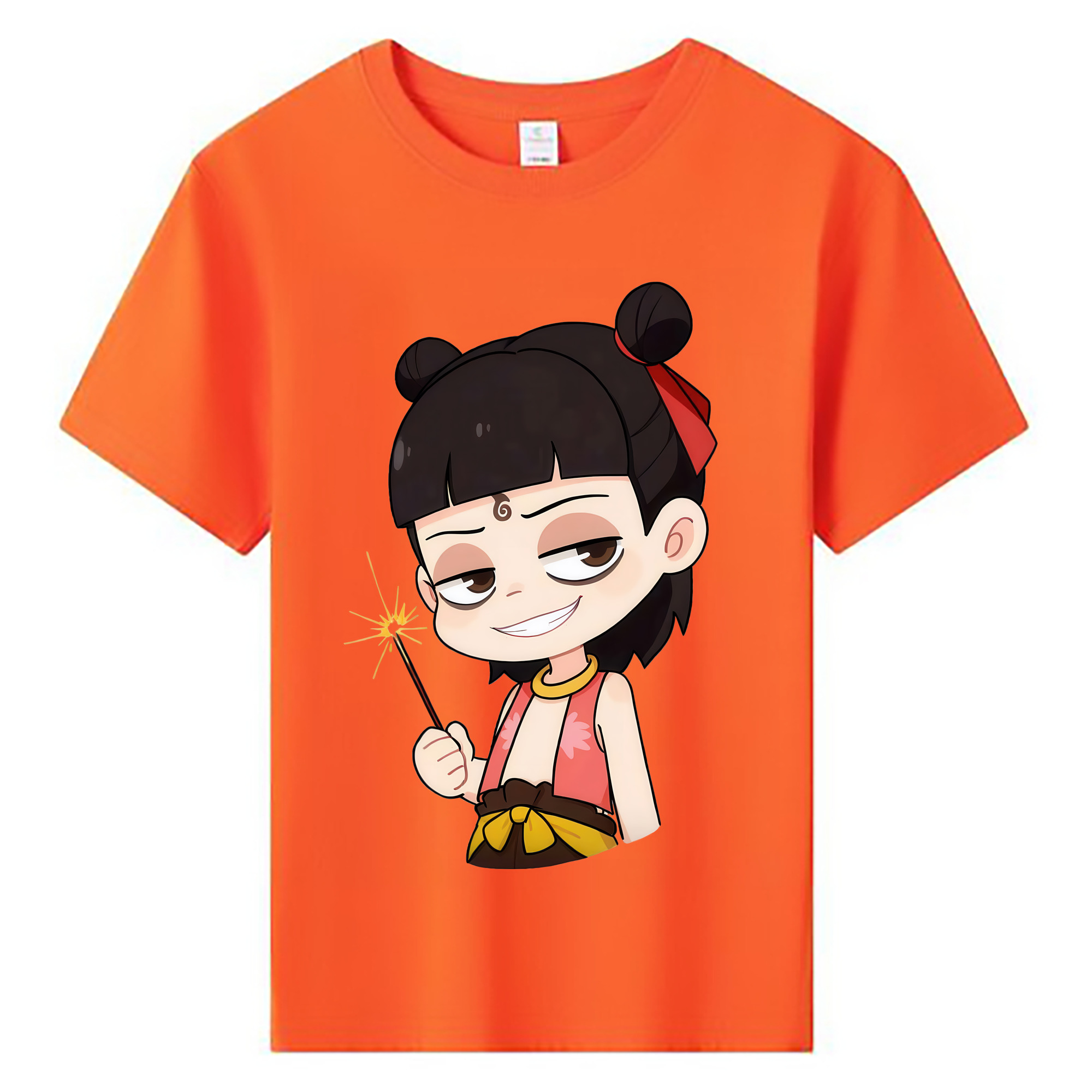 （画像用） Ne Zha 2 ナタ 魔童の大暴れ 綿100％キッズTシャツ（フロントプリント）