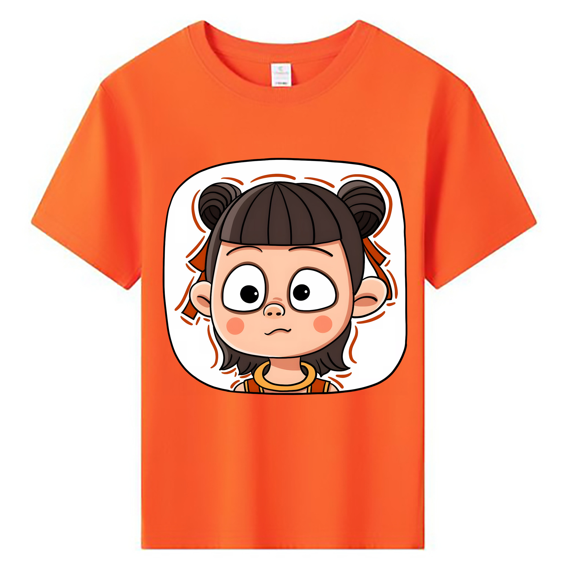 （画像用） Ne Zha 2 ナタ 魔童の大暴れ 綿100％キッズTシャツ（フロントプリント）