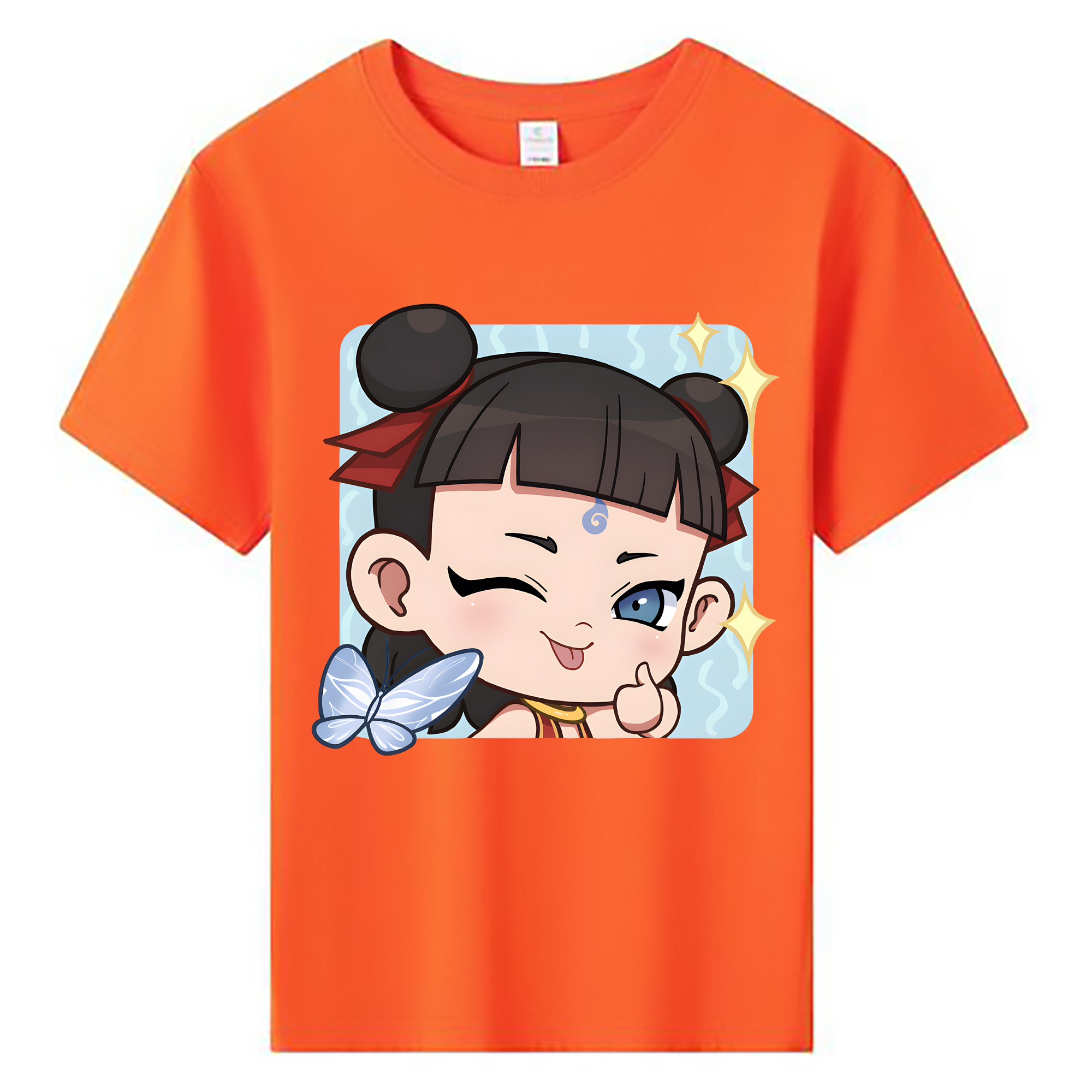 （画像用） Ne Zha 2 ナタ 魔童の大暴れ 綿100％キッズTシャツ（フロントプリント）