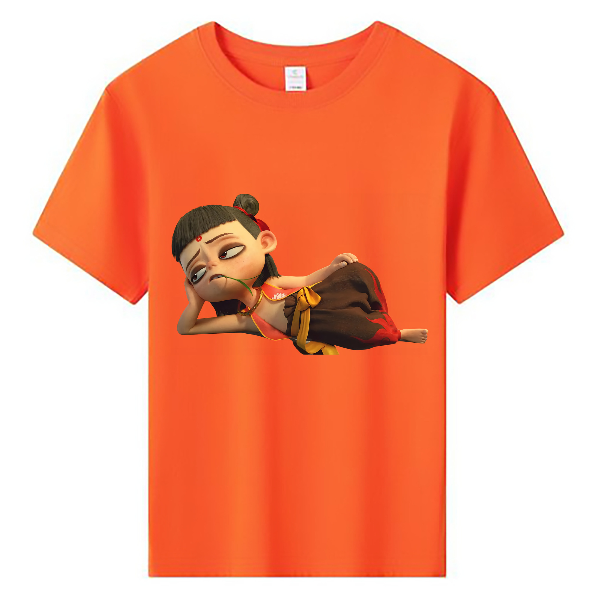 （画像用） Ne Zha 2 ナタ 魔童の大暴れ 綿100％キッズTシャツ（フロントプリント）