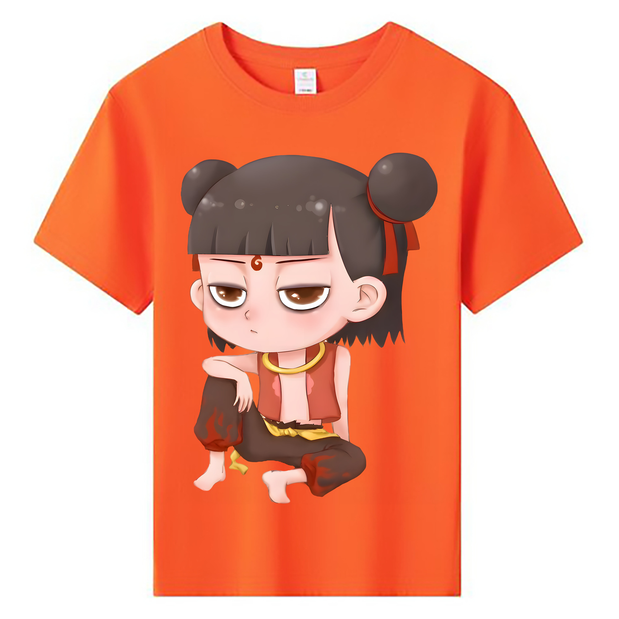 （画像用） Ne Zha 2 ナタ 魔童の大暴れ 綿100％キッズTシャツ（フロントプリント）