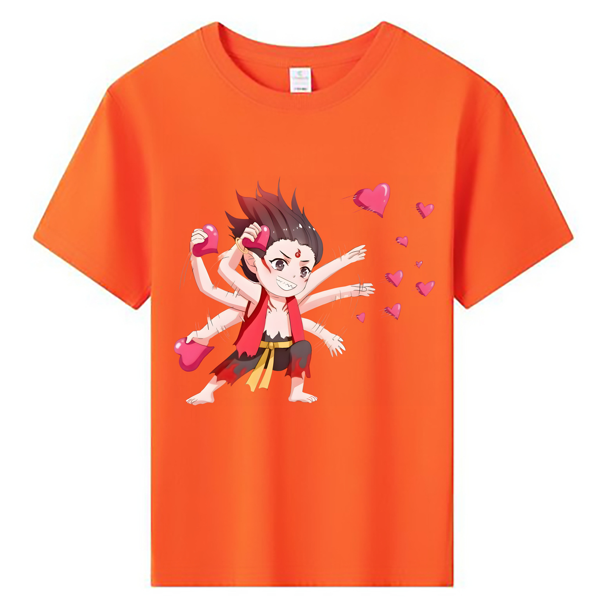 （画像用） Ne Zha 2 ナタ 魔童の大暴れ 綿100％キッズTシャツ（フロントプリント）