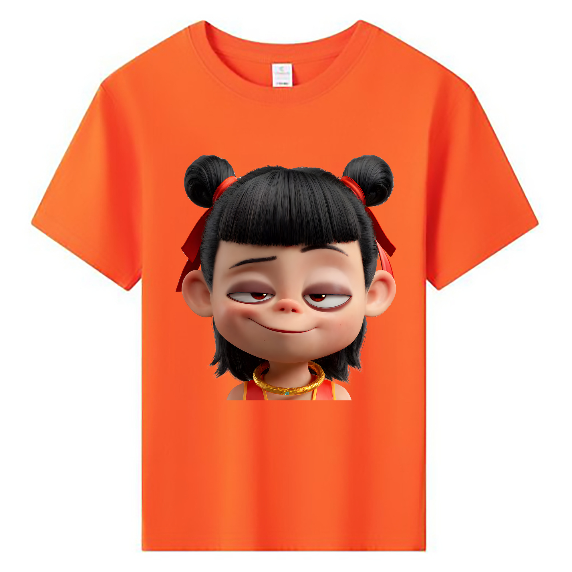 （画像用） Ne Zha 2 ナタ 魔童の大暴れ 綿100％キッズTシャツ（フロントプリント）
