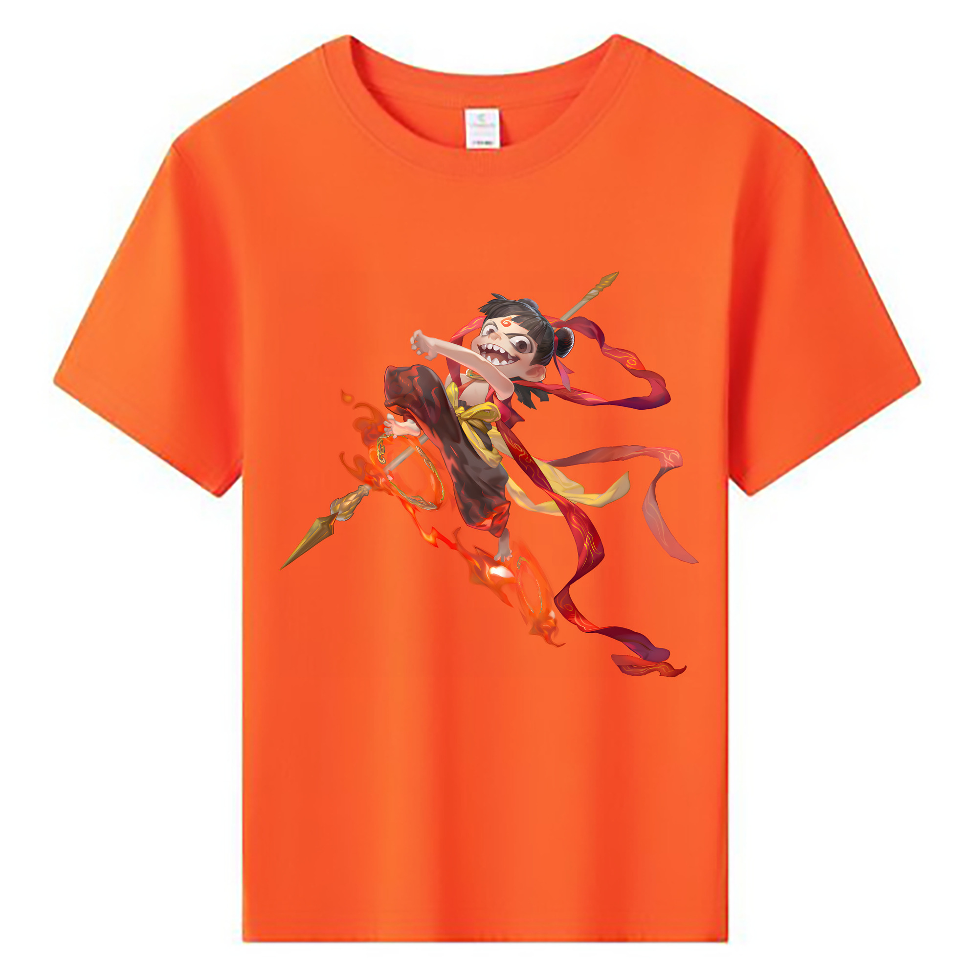 （画像用） Ne Zha 2 ナタ 魔童の大暴れ 綿100％キッズTシャツ（フロントプリント）