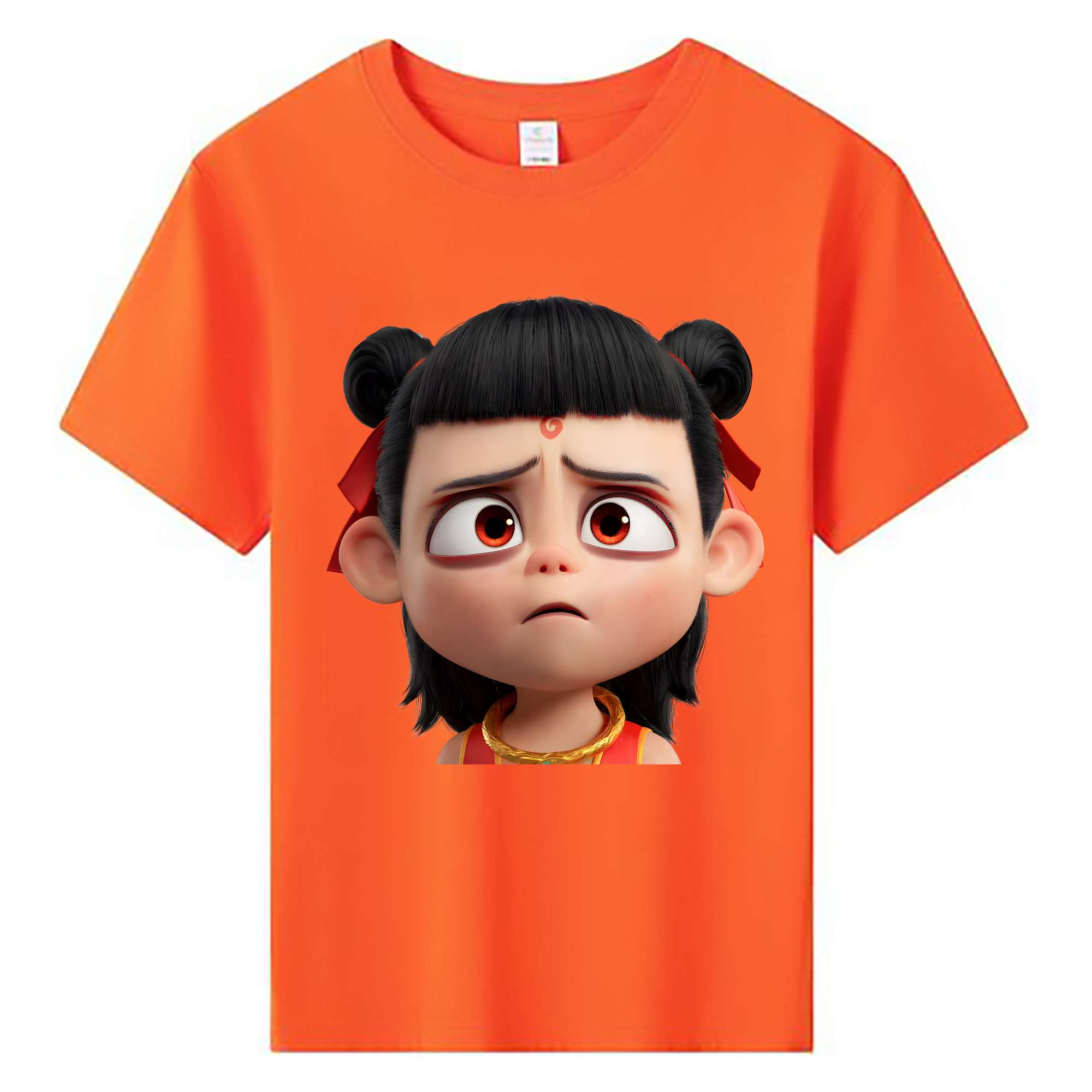 （画像用） Ne Zha 2 ナタ 魔童の大暴れ 綿100％キッズTシャツ（フロントプリント）