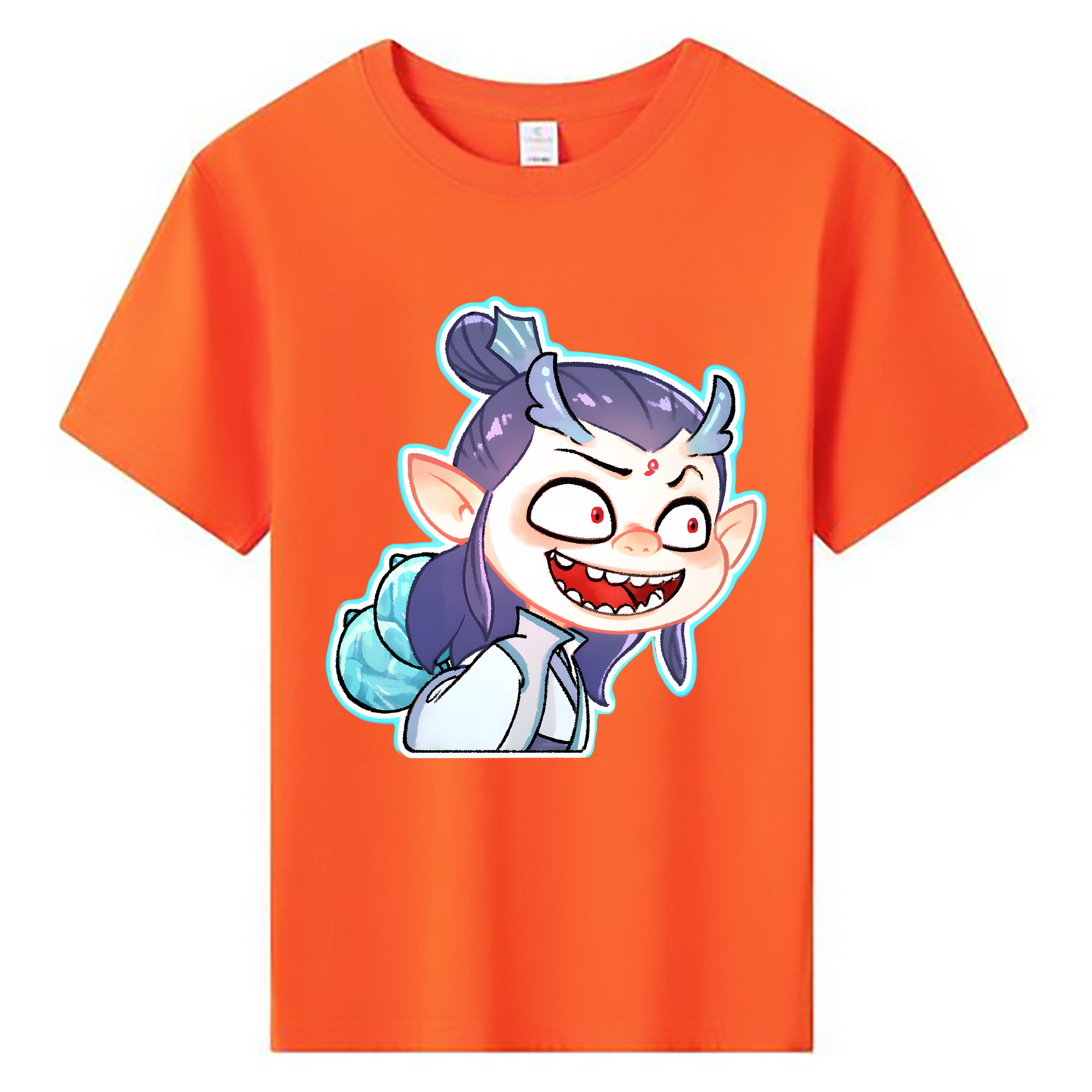 （画像用） Ne Zha 2 ナタ 魔童の大暴れ 綿100％キッズTシャツ（フロントプリント）