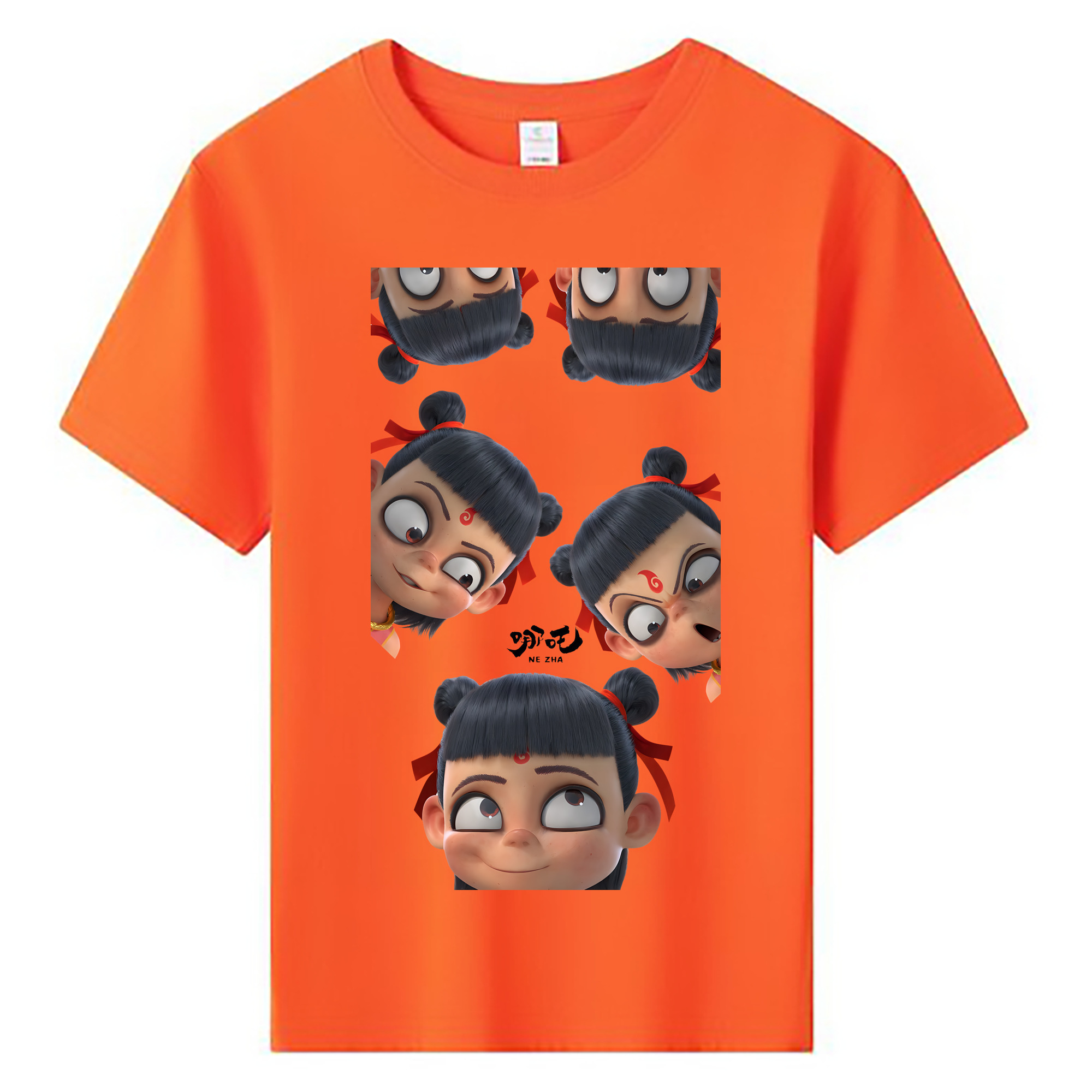 （画像用） Ne Zha 2 ナタ 魔童の大暴れ 綿100％キッズTシャツ（フロントプリント）
