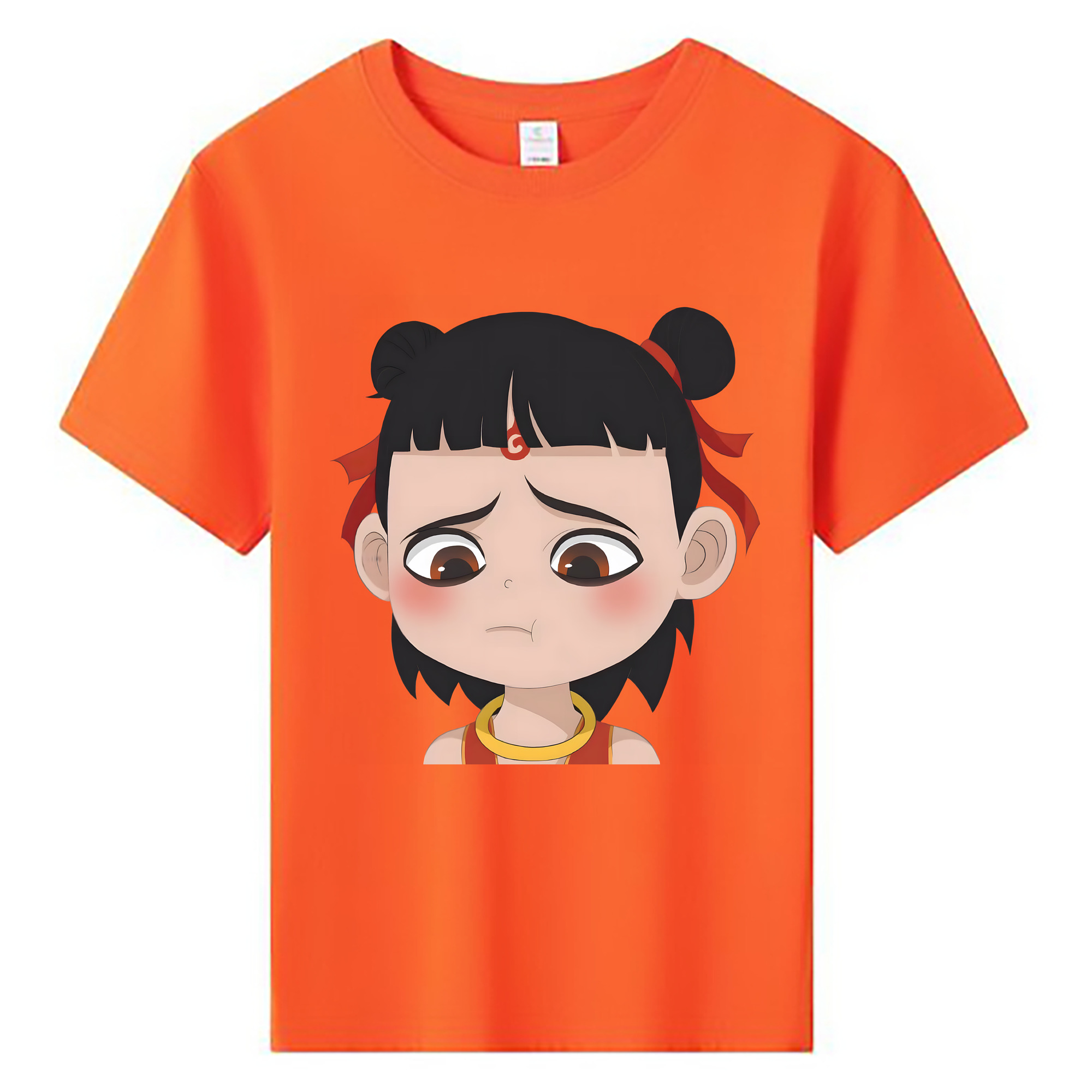 （画像用） Ne Zha 2 ナタ 魔童の大暴れ 綿100％キッズTシャツ（フロントプリント）