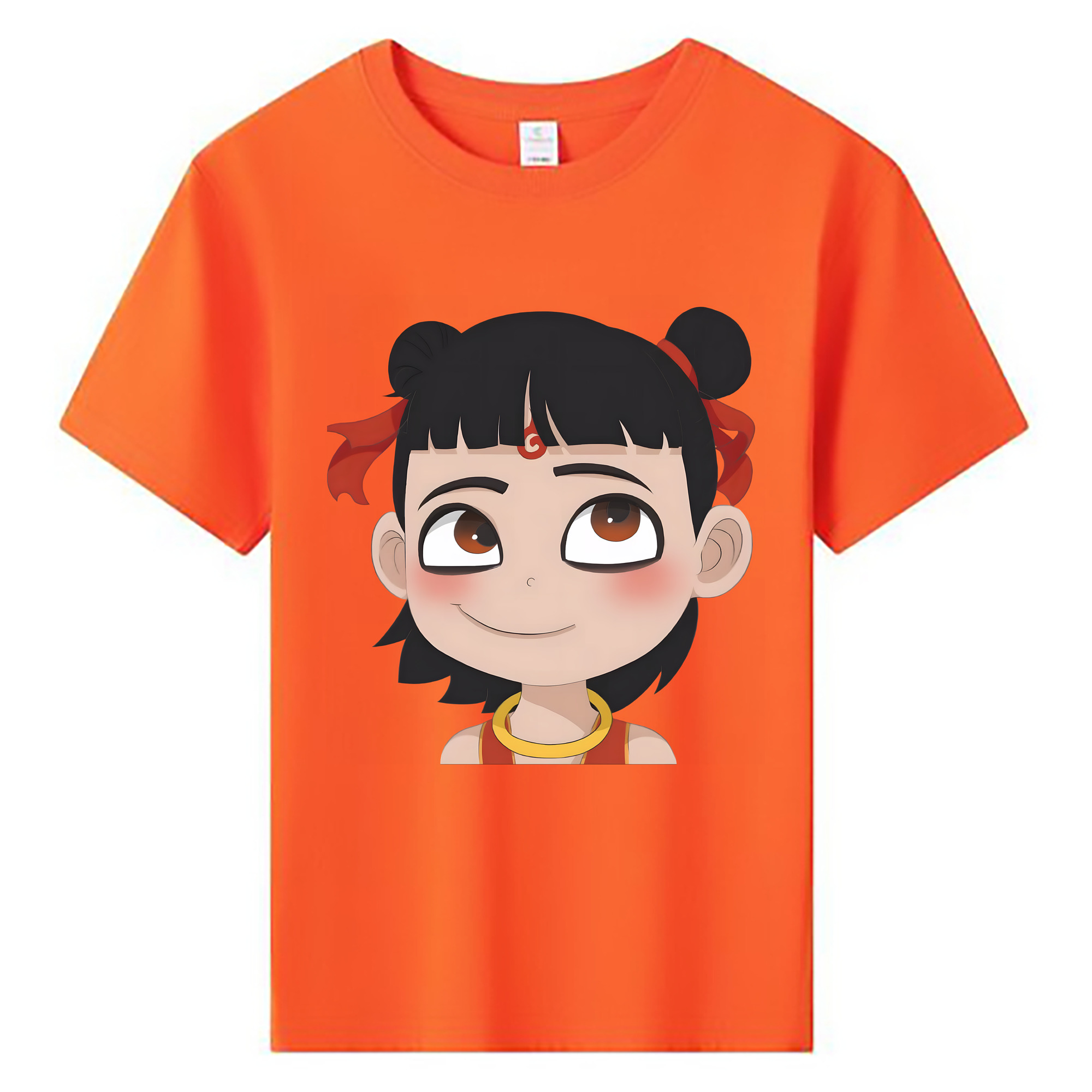 （画像用） Ne Zha 2 ナタ 魔童の大暴れ 綿100％キッズTシャツ（フロントプリント）