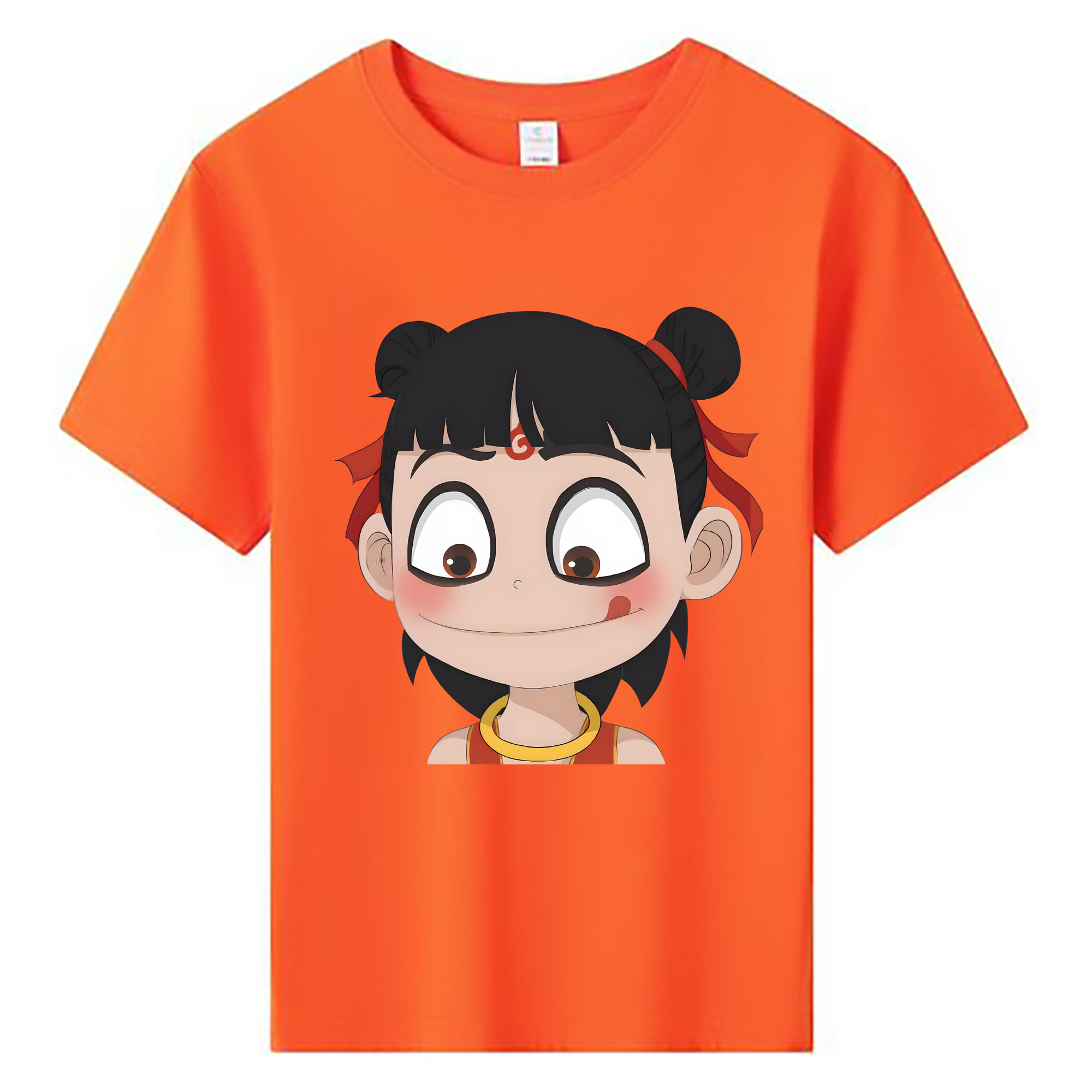（画像用） Ne Zha 2 ナタ 魔童の大暴れ 綿100％キッズTシャツ（フロントプリント）
