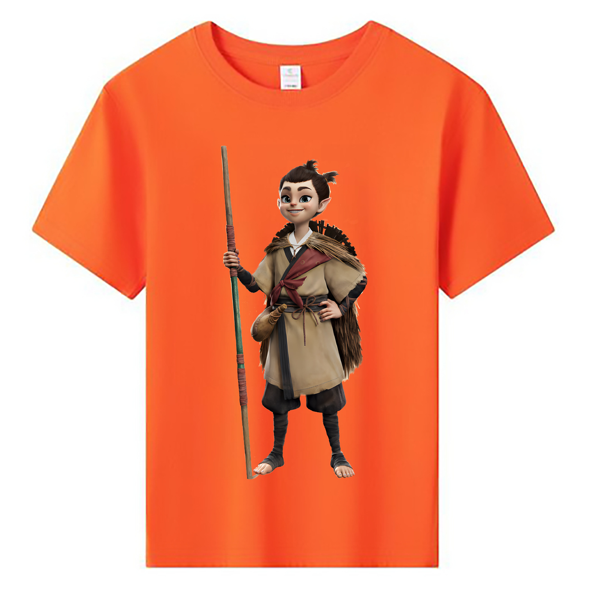 （画像用） Ne Zha 2 ナタ 魔童の大暴れ 綿100％キッズTシャツ（フロントプリント）