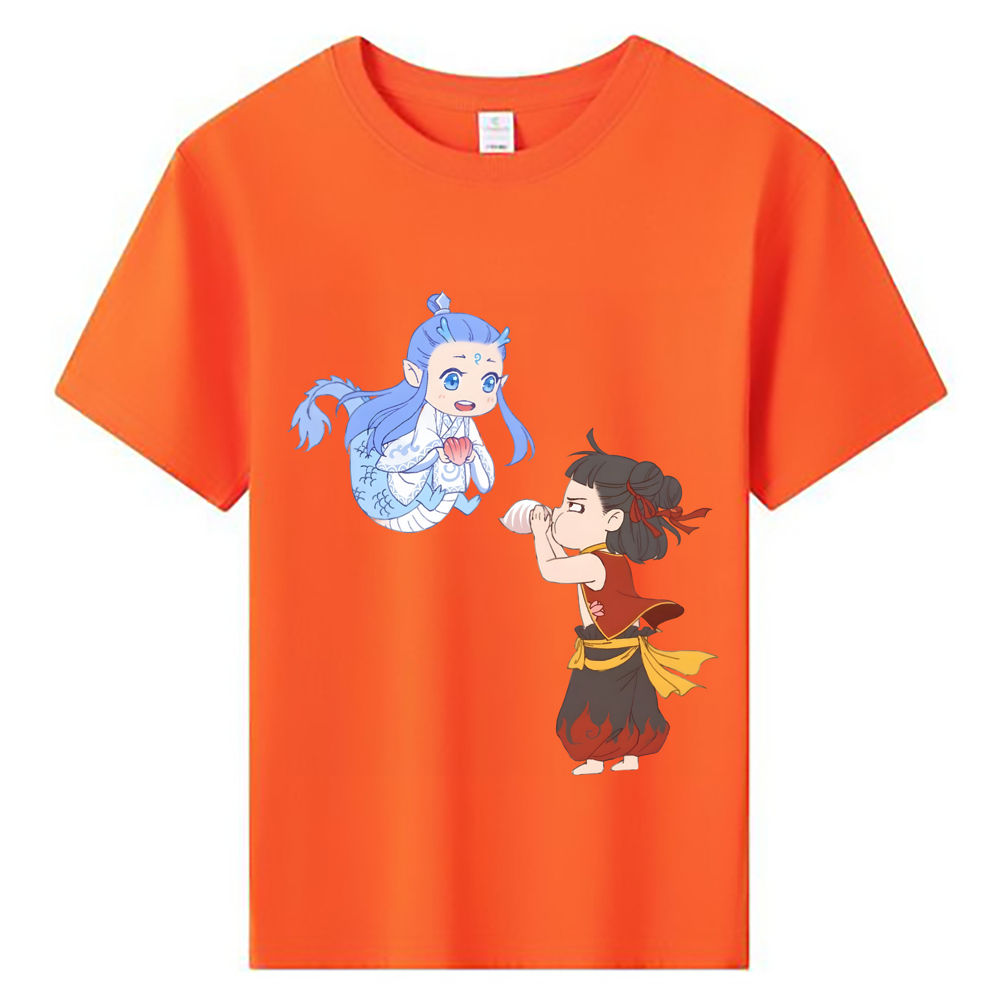 （画像用） Ne Zha 2 ナタ 魔童の大暴れ 綿100％キッズTシャツ（フロントプリント）