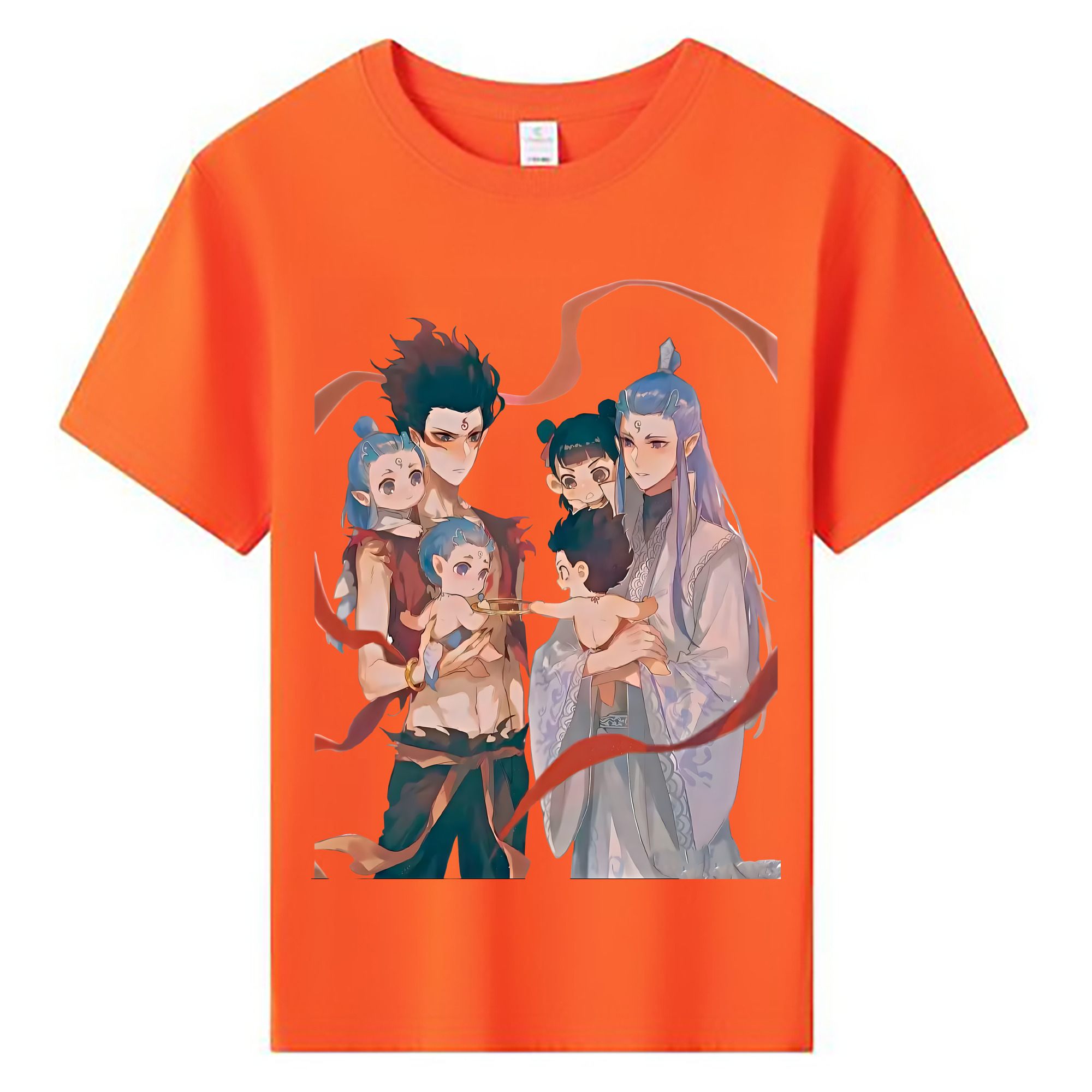 （画像用） Ne Zha 2 ナタ 魔童の大暴れ 綿100％キッズTシャツ（フロントプリント）