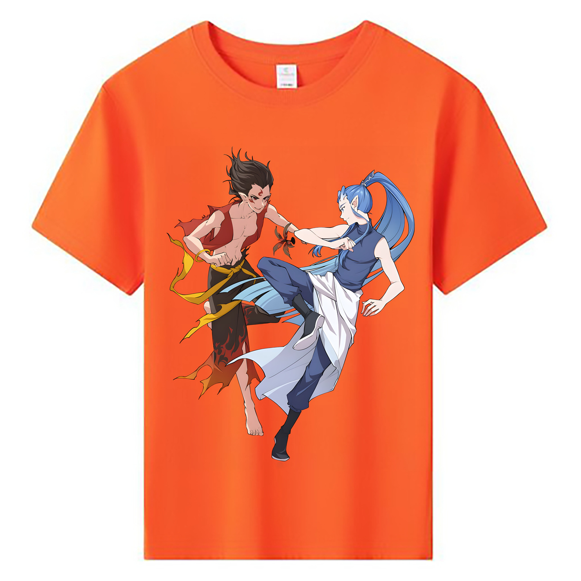 （画像用） Ne Zha 2 ナタ 魔童の大暴れ 綿100％キッズTシャツ（フロントプリント）