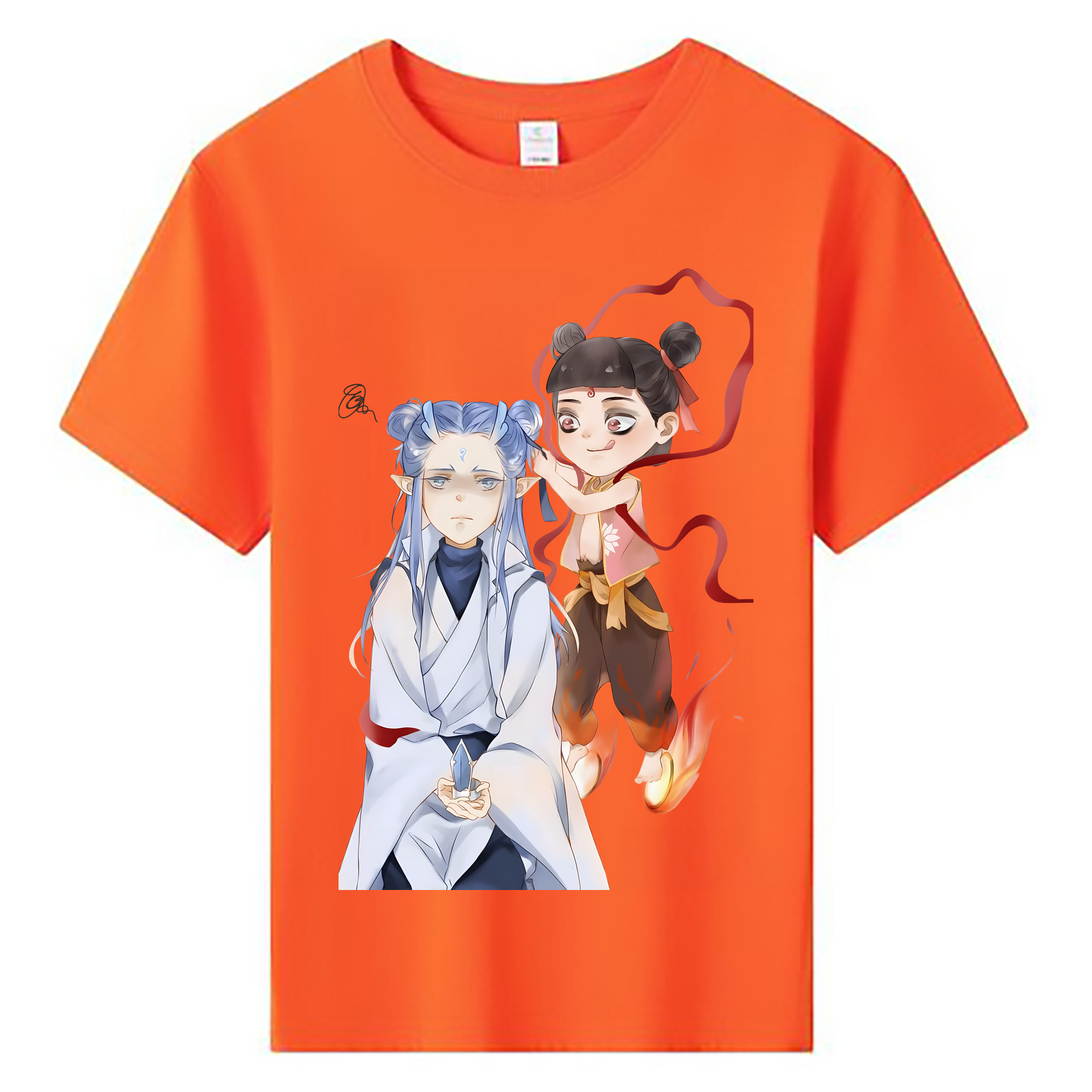 （画像用） Ne Zha 2 ナタ 魔童の大暴れ 綿100％キッズTシャツ（フロントプリント）