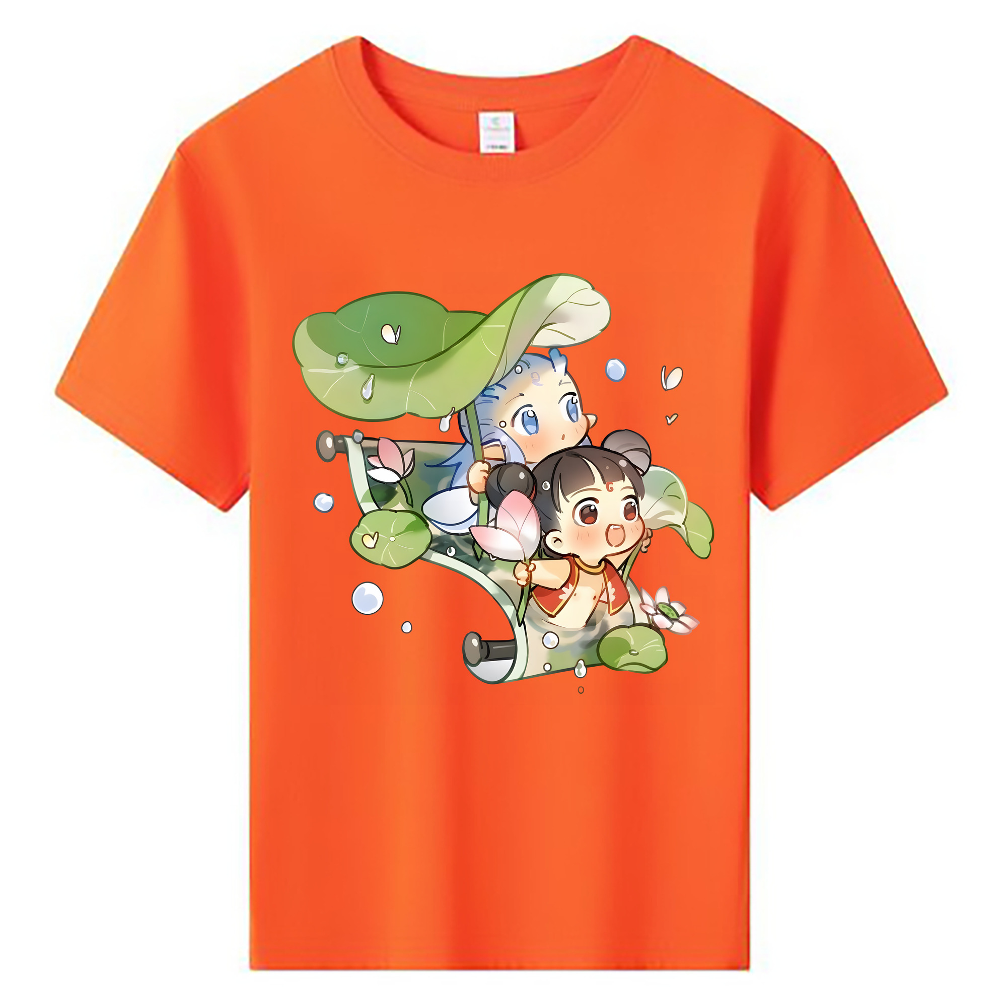 （画像用） Ne Zha 2 ナタ 魔童の大暴れ 綿100％キッズTシャツ（フロントプリント）