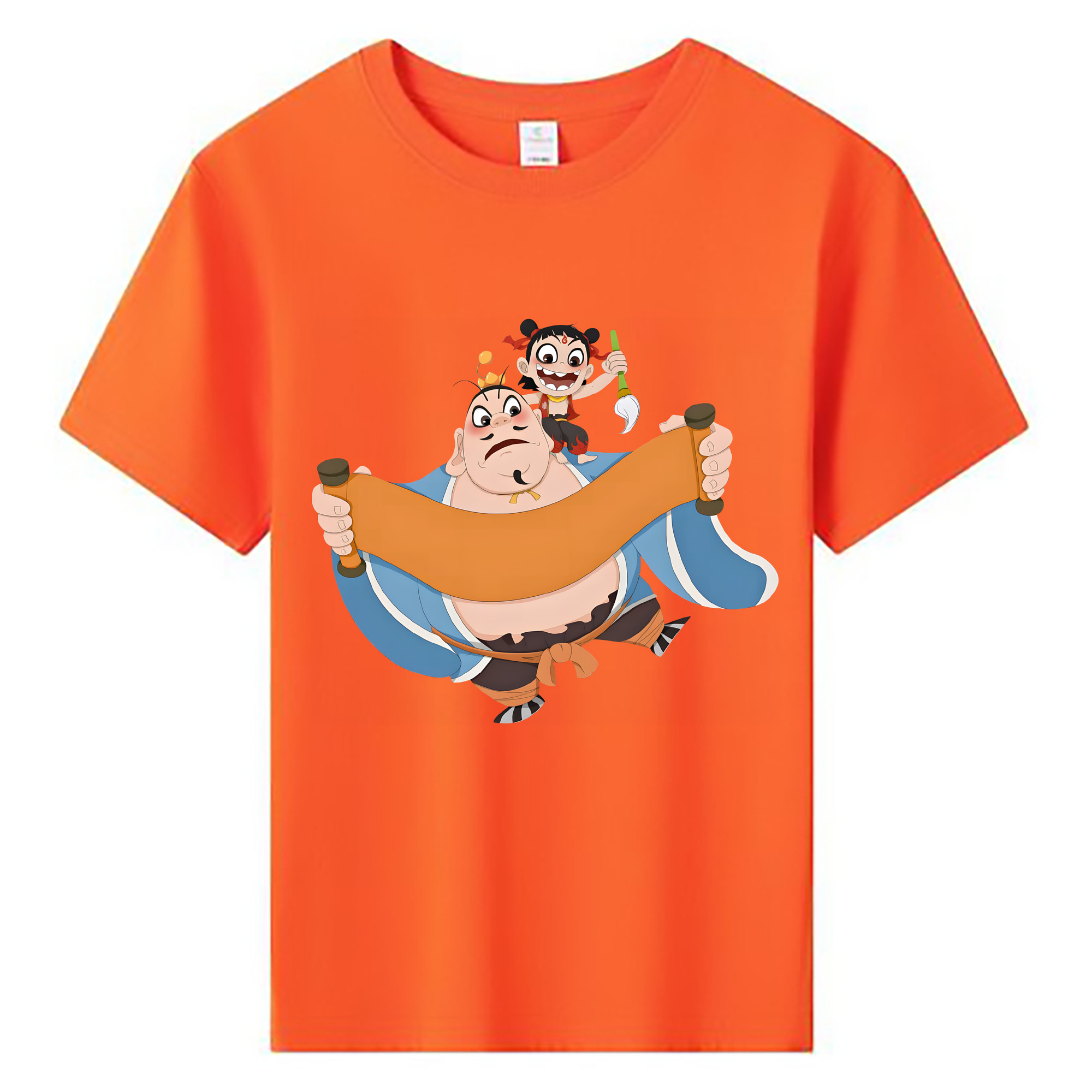 （画像用） Ne Zha 2 ナタ 魔童の大暴れ 綿100％キッズTシャツ（フロントプリント）