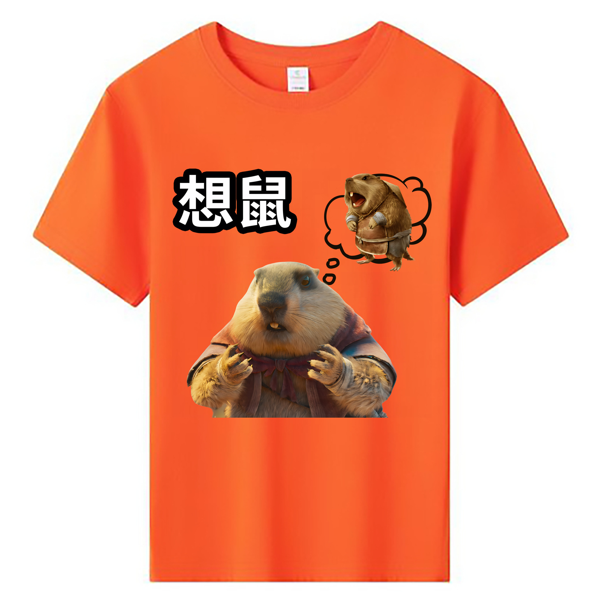 （画像用） Ne Zha 2 ナタ 魔童の大暴れ 綿100％キッズTシャツ（フロントプリント）