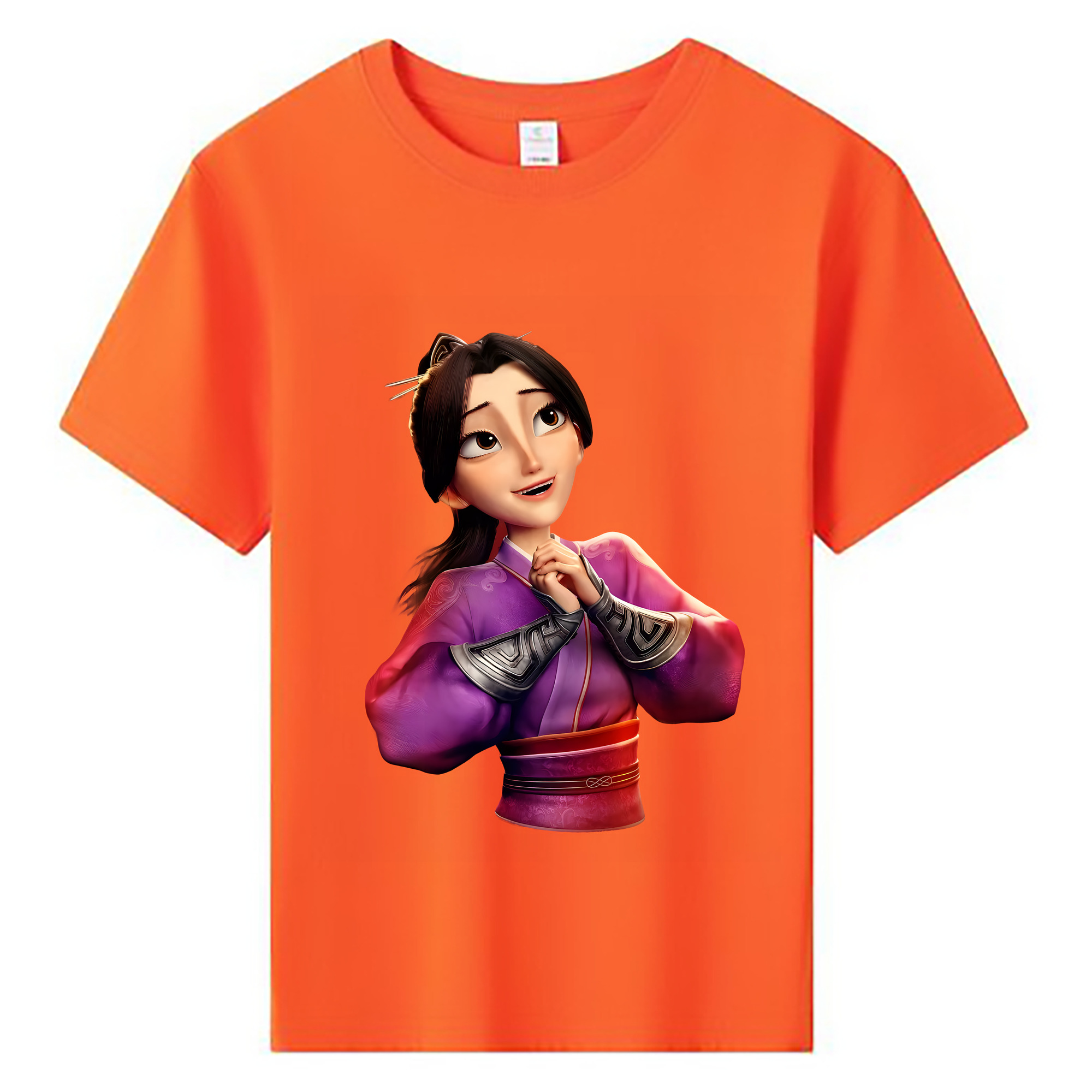 （画像用） Ne Zha 2 ナタ 魔童の大暴れ 綿100％キッズTシャツ（フロントプリント）
