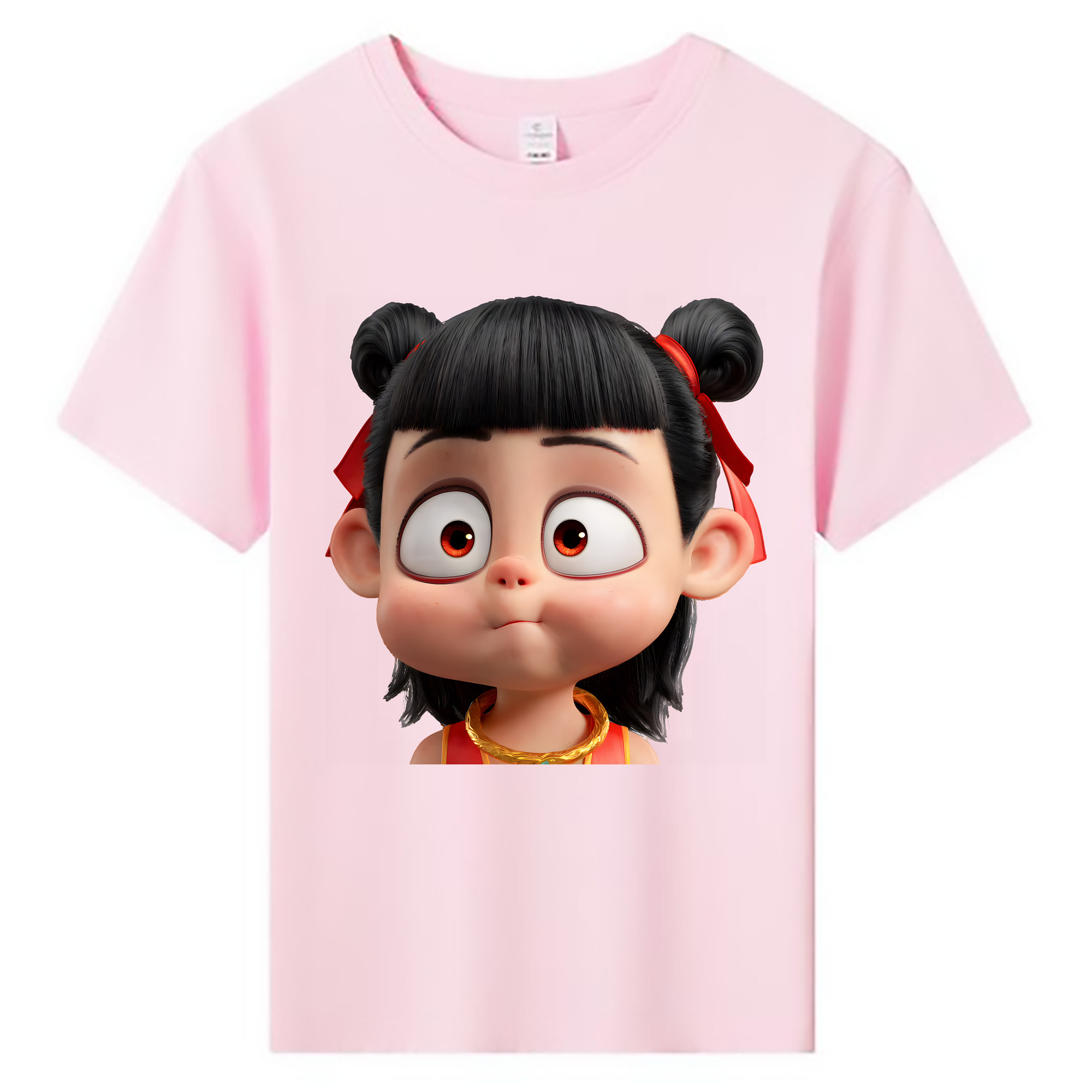 （画像用） Ne Zha 2 ナタ 魔童の大暴れ 綿100％キッズTシャツ（フロントプリント）