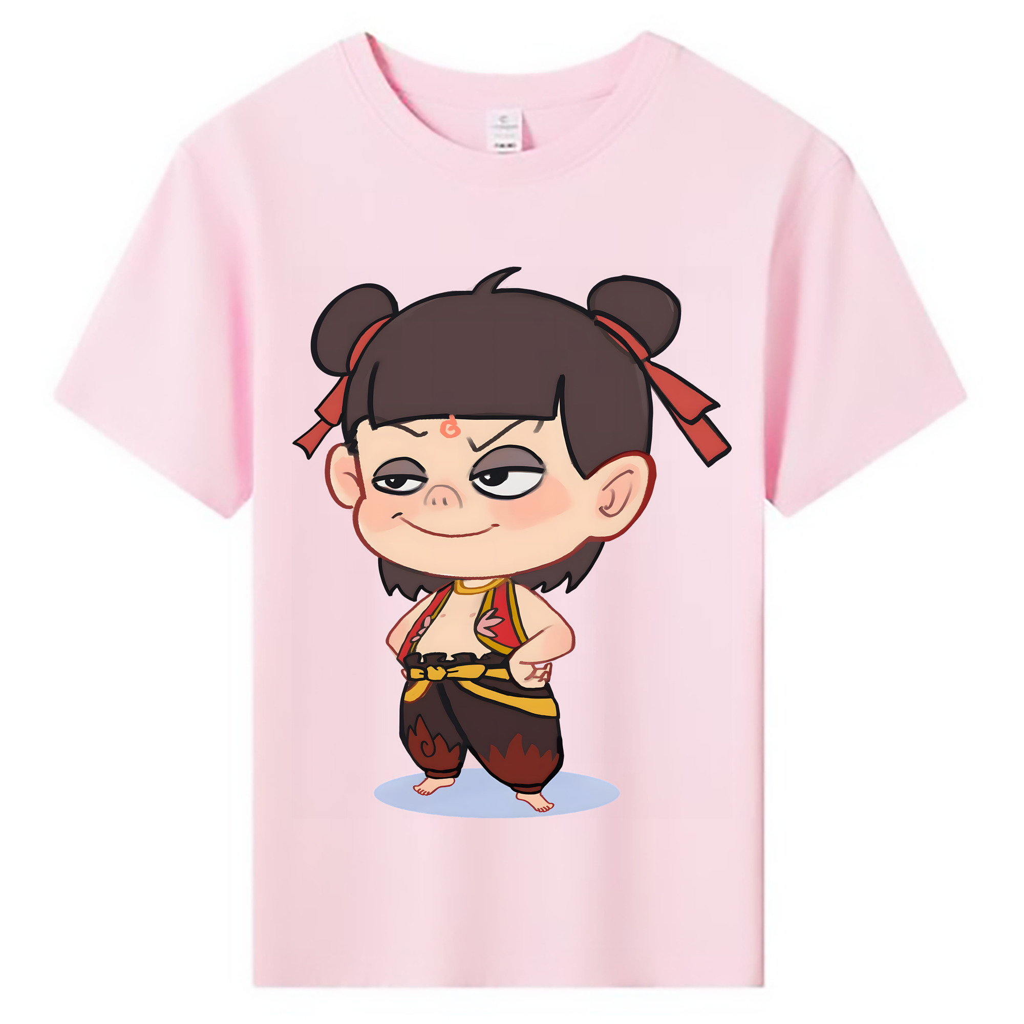 （画像用） Ne Zha 2 ナタ 魔童の大暴れ 綿100％キッズTシャツ（フロントプリント）