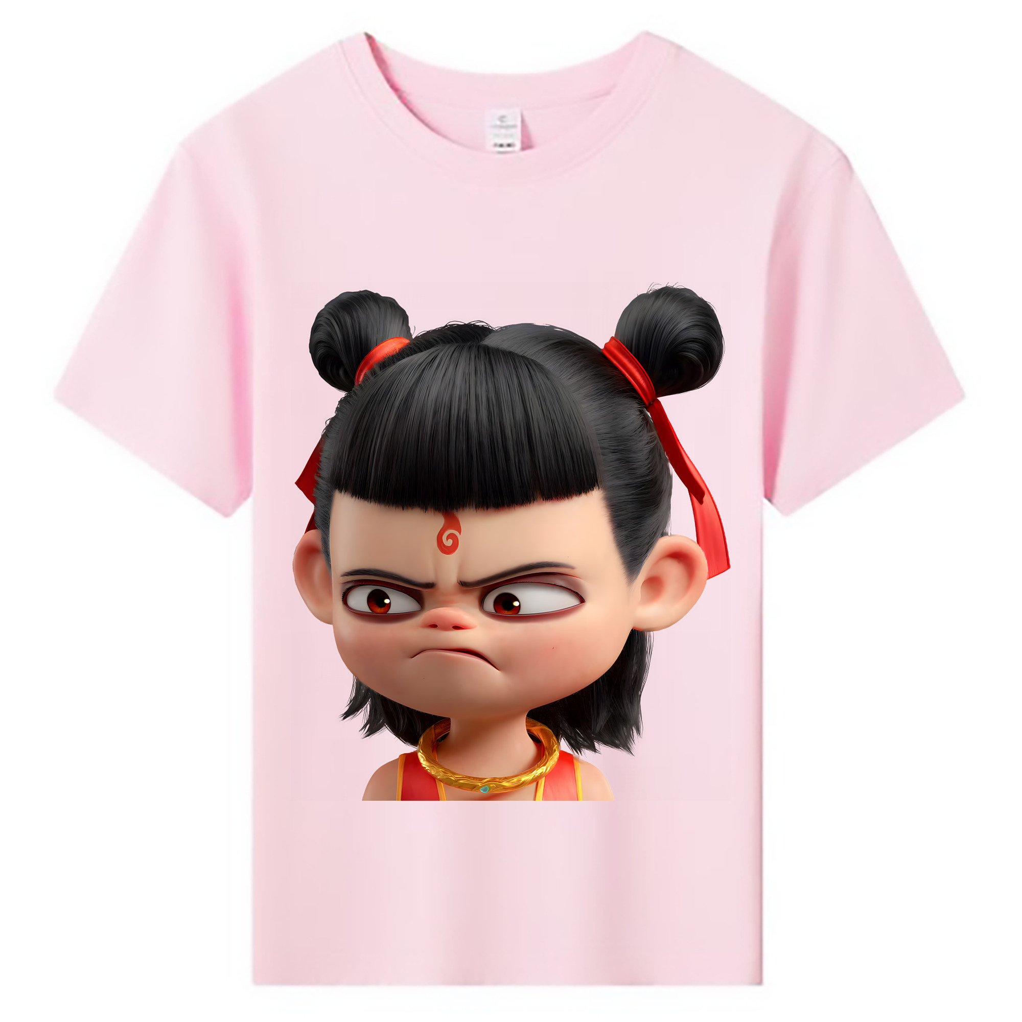 （画像用） Ne Zha 2 ナタ 魔童の大暴れ 綿100％キッズTシャツ（フロントプリント）