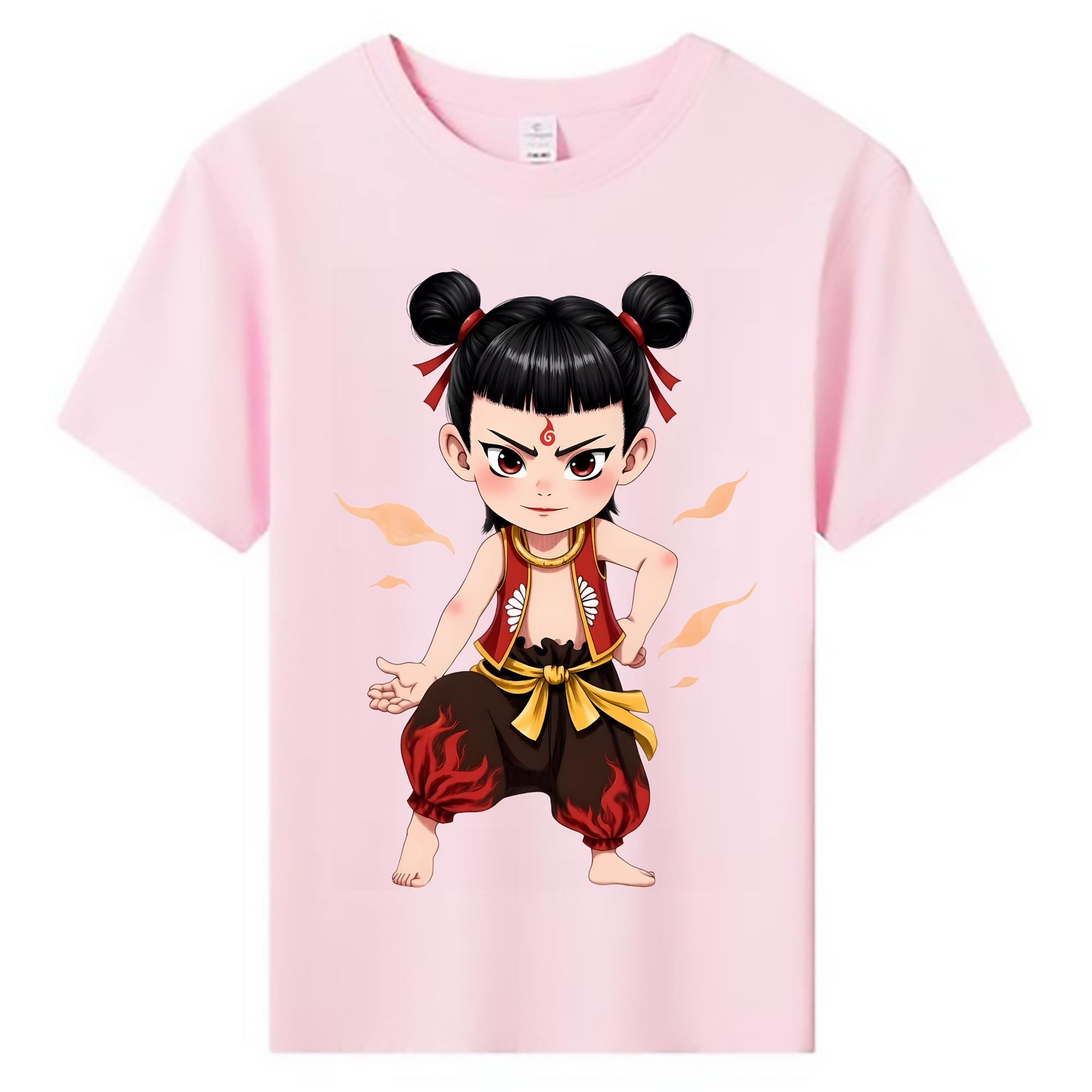 （画像用） Ne Zha 2 ナタ 魔童の大暴れ 綿100％キッズTシャツ（フロントプリント）