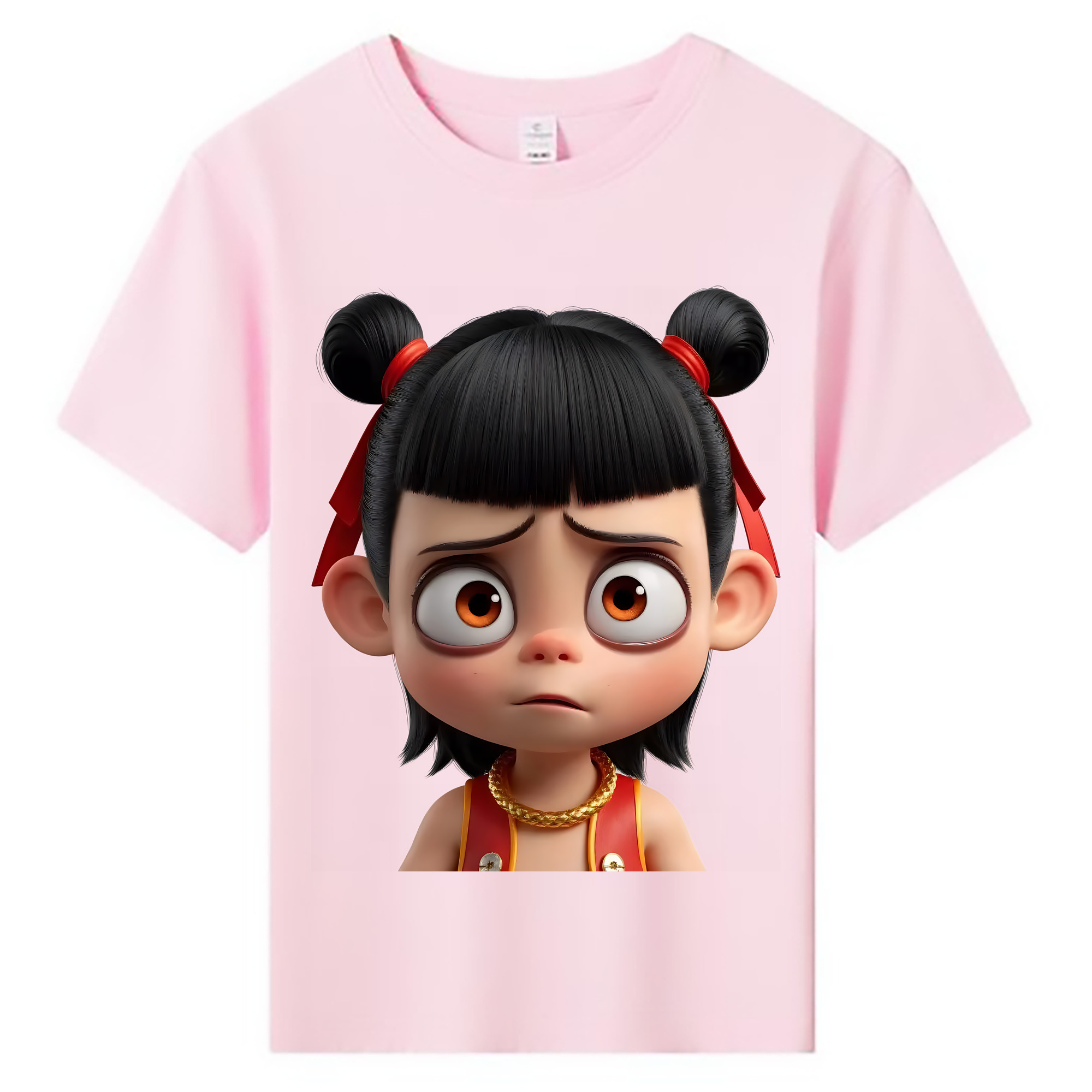 （画像用） Ne Zha 2 ナタ 魔童の大暴れ 綿100％キッズTシャツ（フロントプリント）