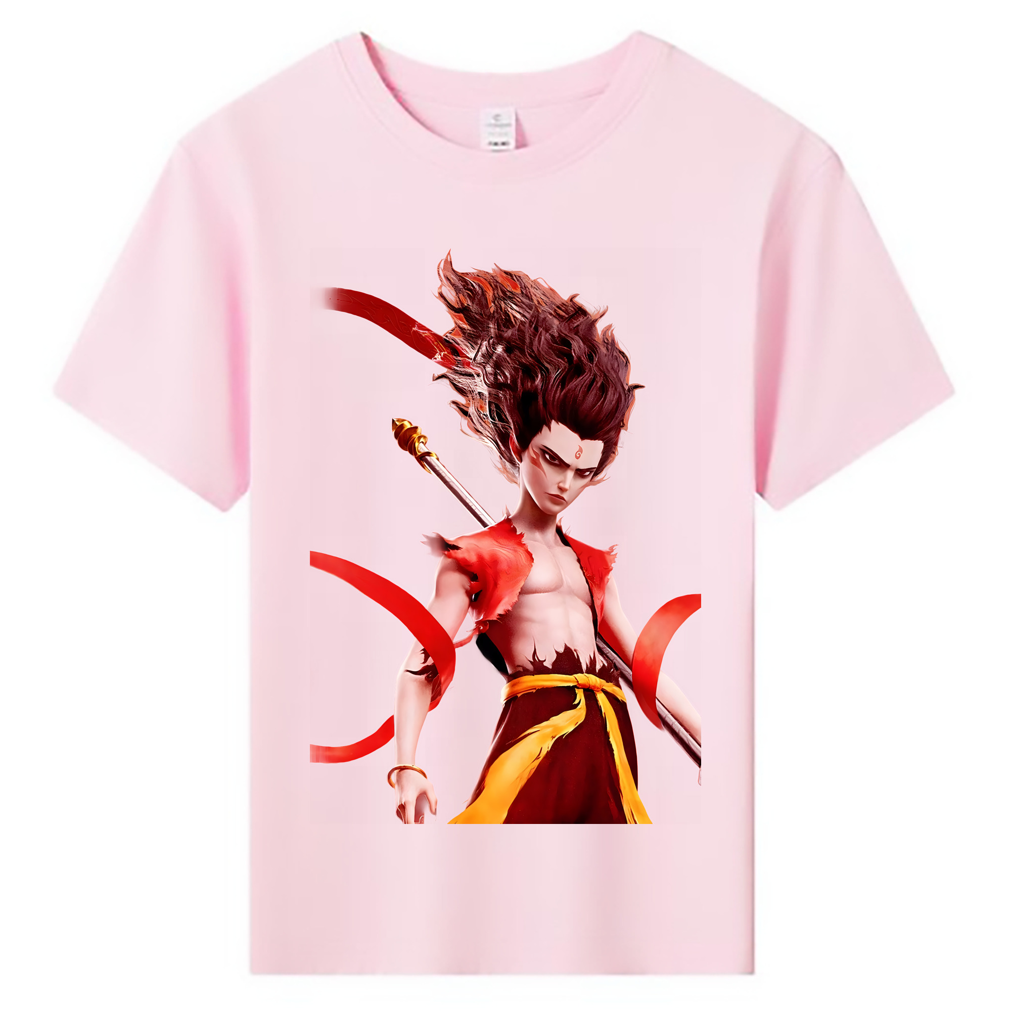 （画像用） Ne Zha 2 ナタ 魔童の大暴れ 綿100％キッズTシャツ（フロントプリント）