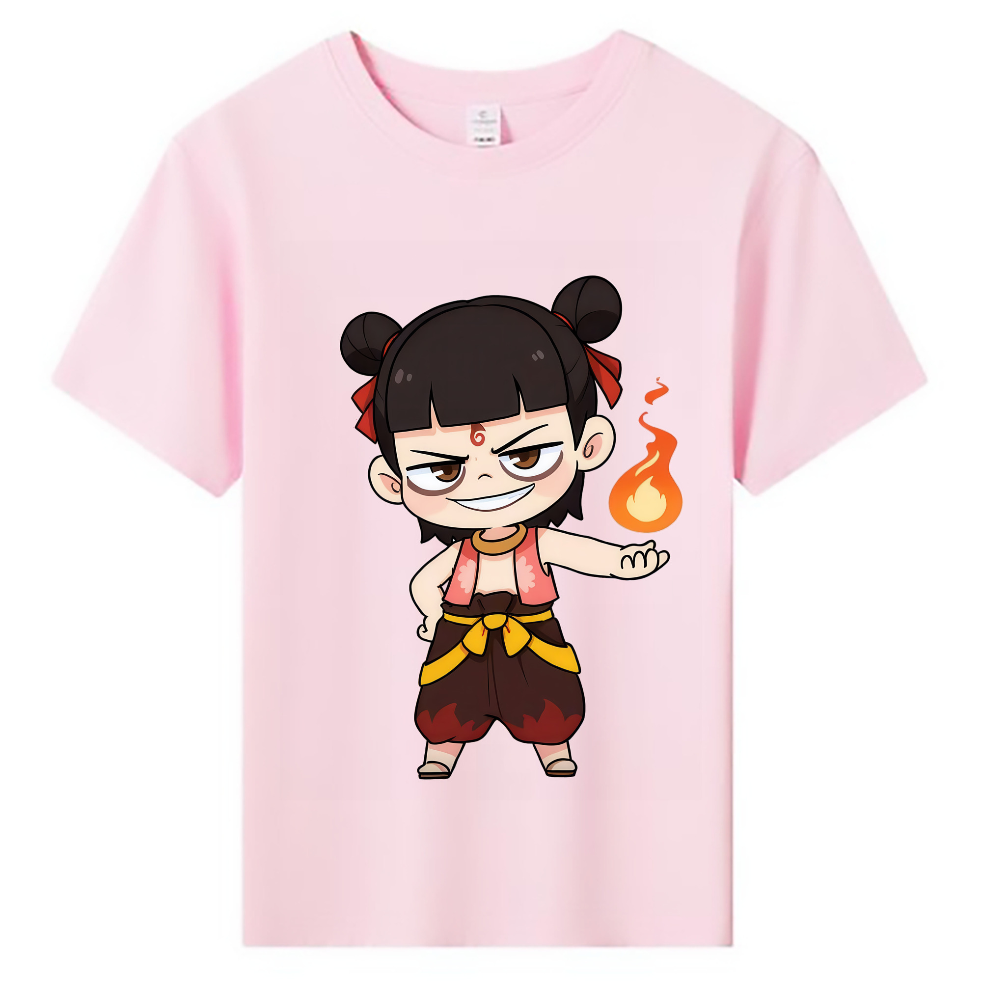 （画像用） Ne Zha 2 ナタ 魔童の大暴れ 綿100％キッズTシャツ（フロントプリント）