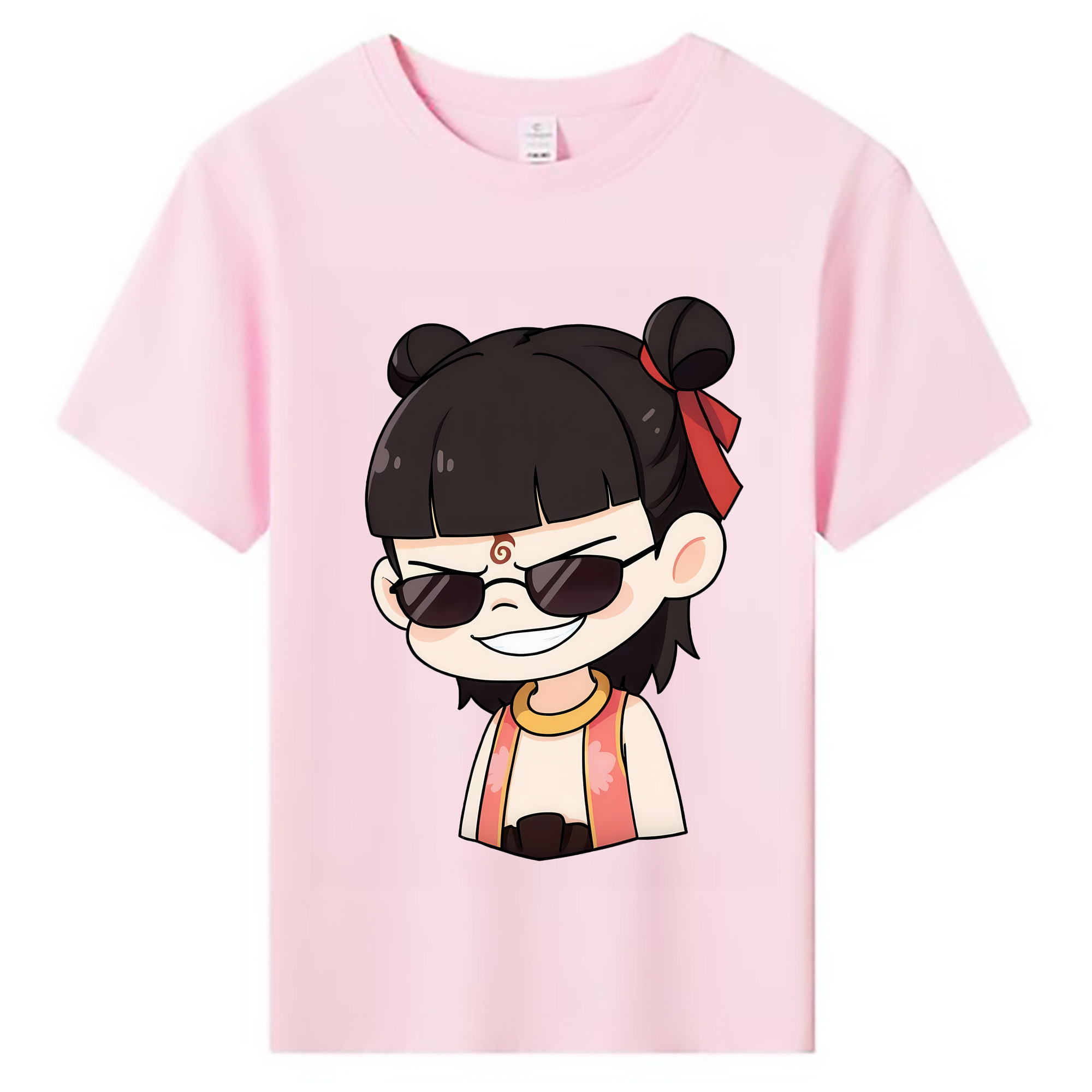 （画像用） Ne Zha 2 ナタ 魔童の大暴れ 綿100％キッズTシャツ（フロントプリント）