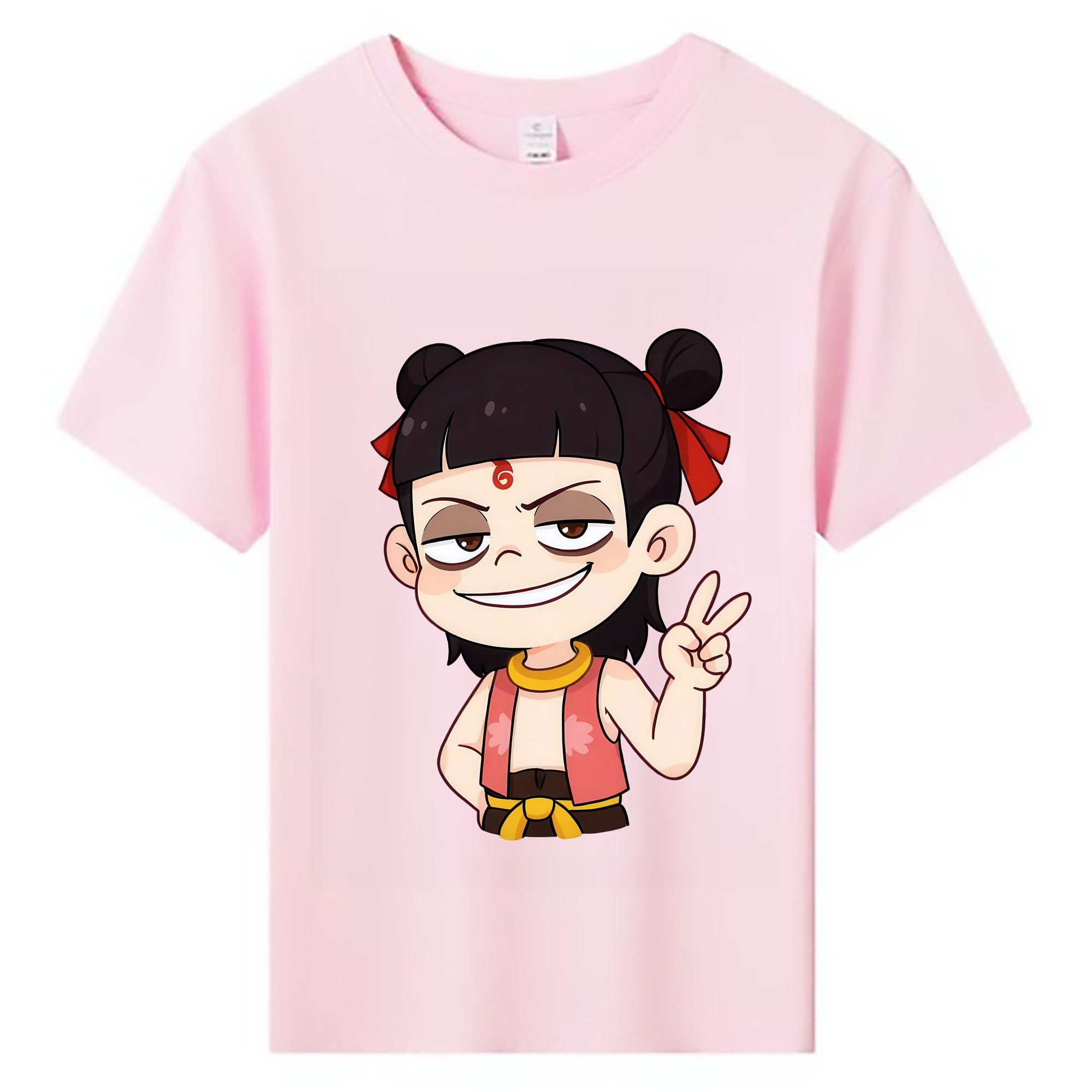 （画像用） Ne Zha 2 ナタ 魔童の大暴れ 綿100％キッズTシャツ（フロントプリント）