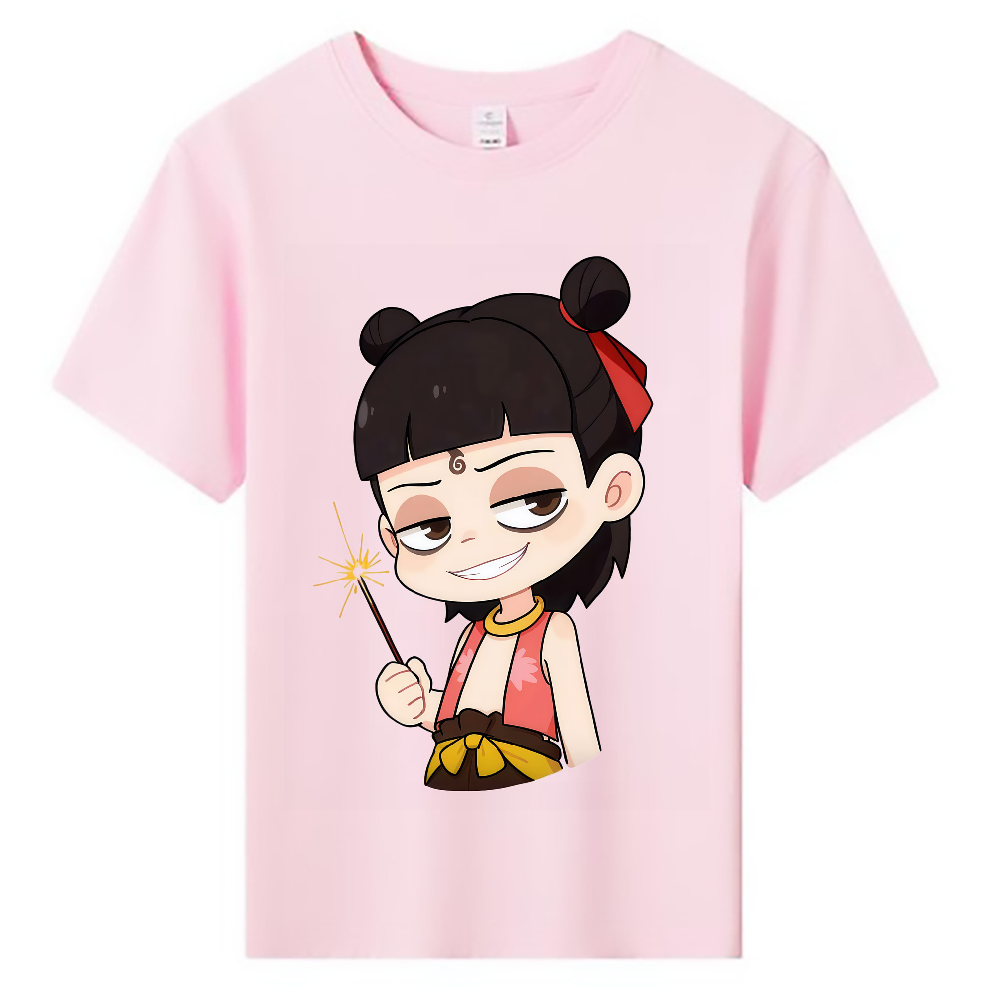 （画像用） Ne Zha 2 ナタ 魔童の大暴れ 綿100％キッズTシャツ（フロントプリント）