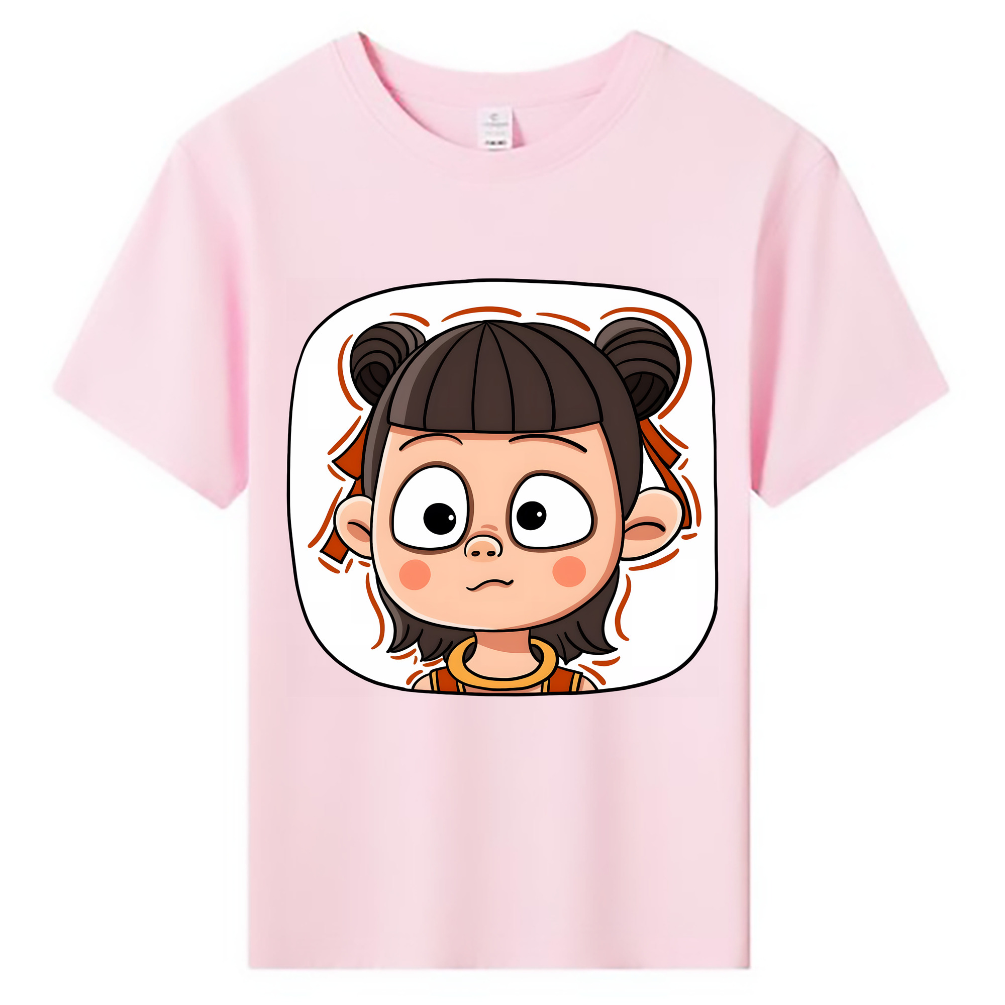 （画像用） Ne Zha 2 ナタ 魔童の大暴れ 綿100％キッズTシャツ（フロントプリント）
