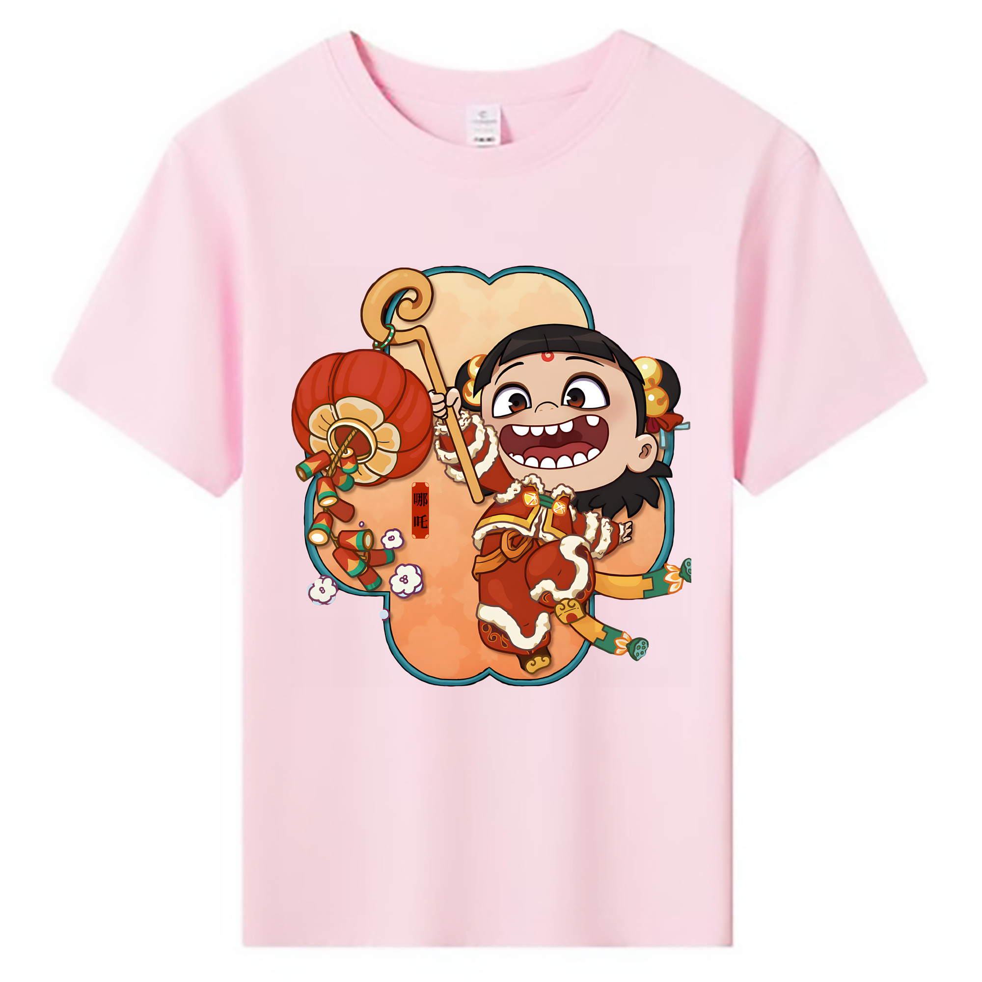 （画像用） Ne Zha 2 ナタ 魔童の大暴れ 綿100％キッズTシャツ（フロントプリント）