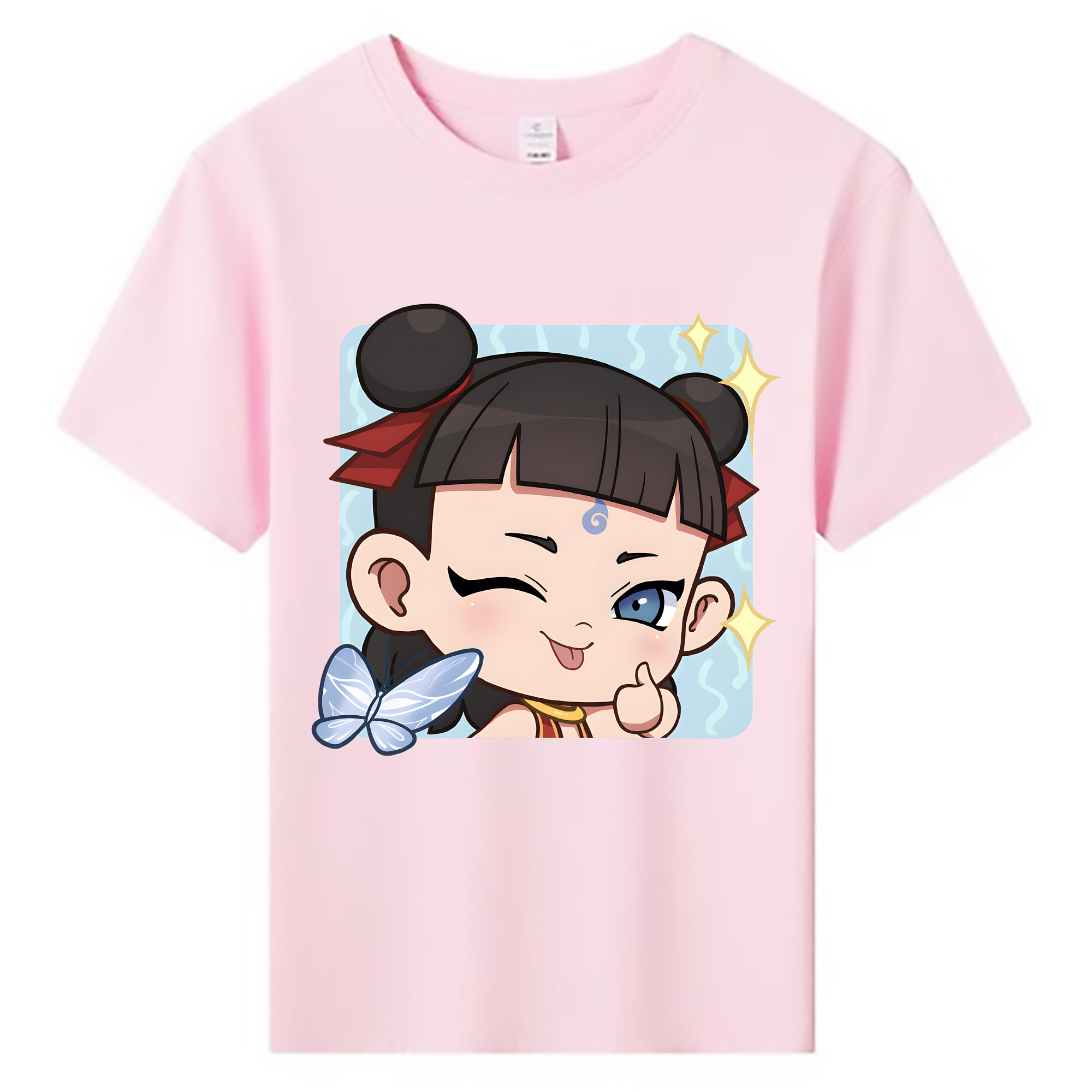 （画像用） Ne Zha 2 ナタ 魔童の大暴れ 綿100％キッズTシャツ（フロントプリント）