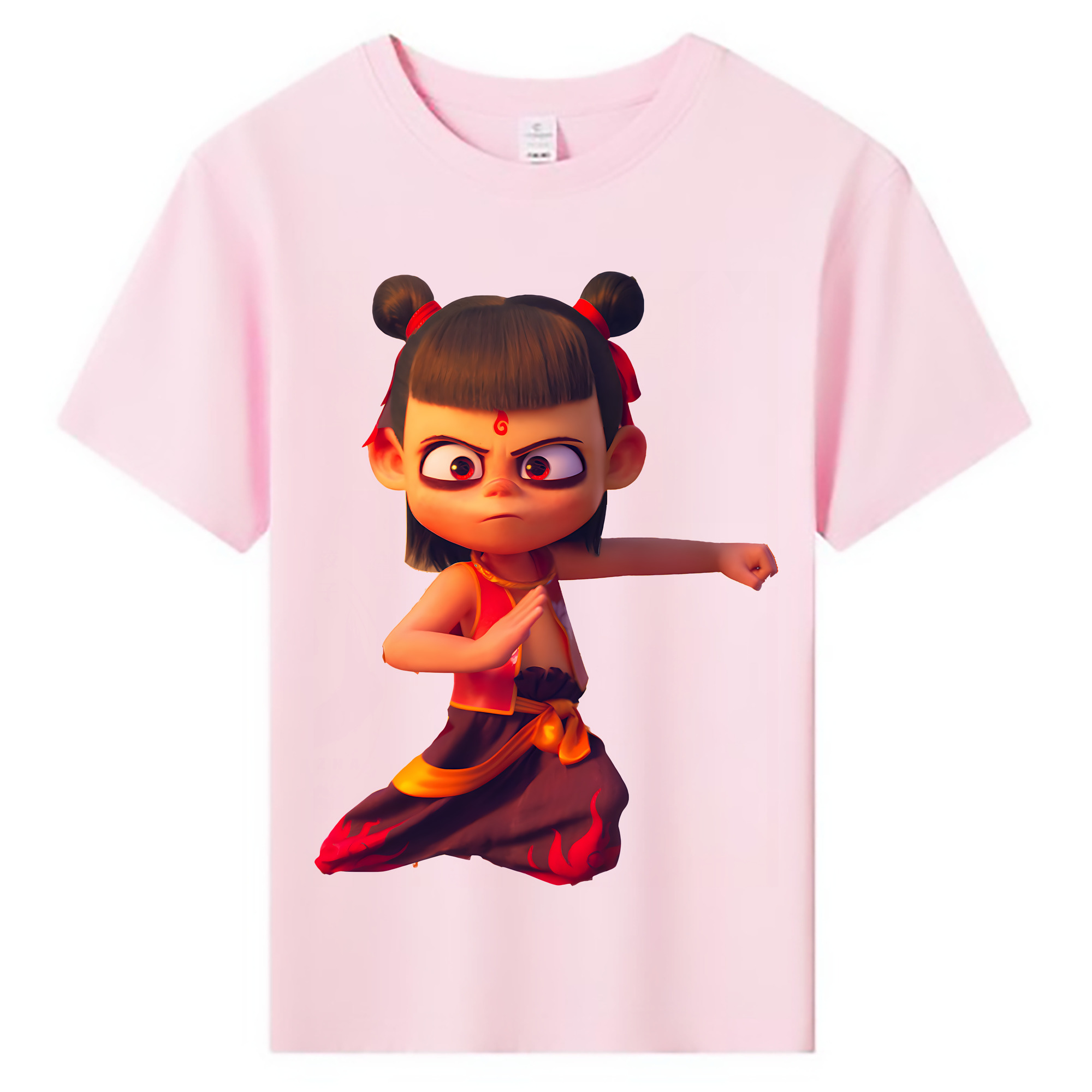 （画像用） Ne Zha 2 ナタ 魔童の大暴れ 綿100％キッズTシャツ（フロントプリント）