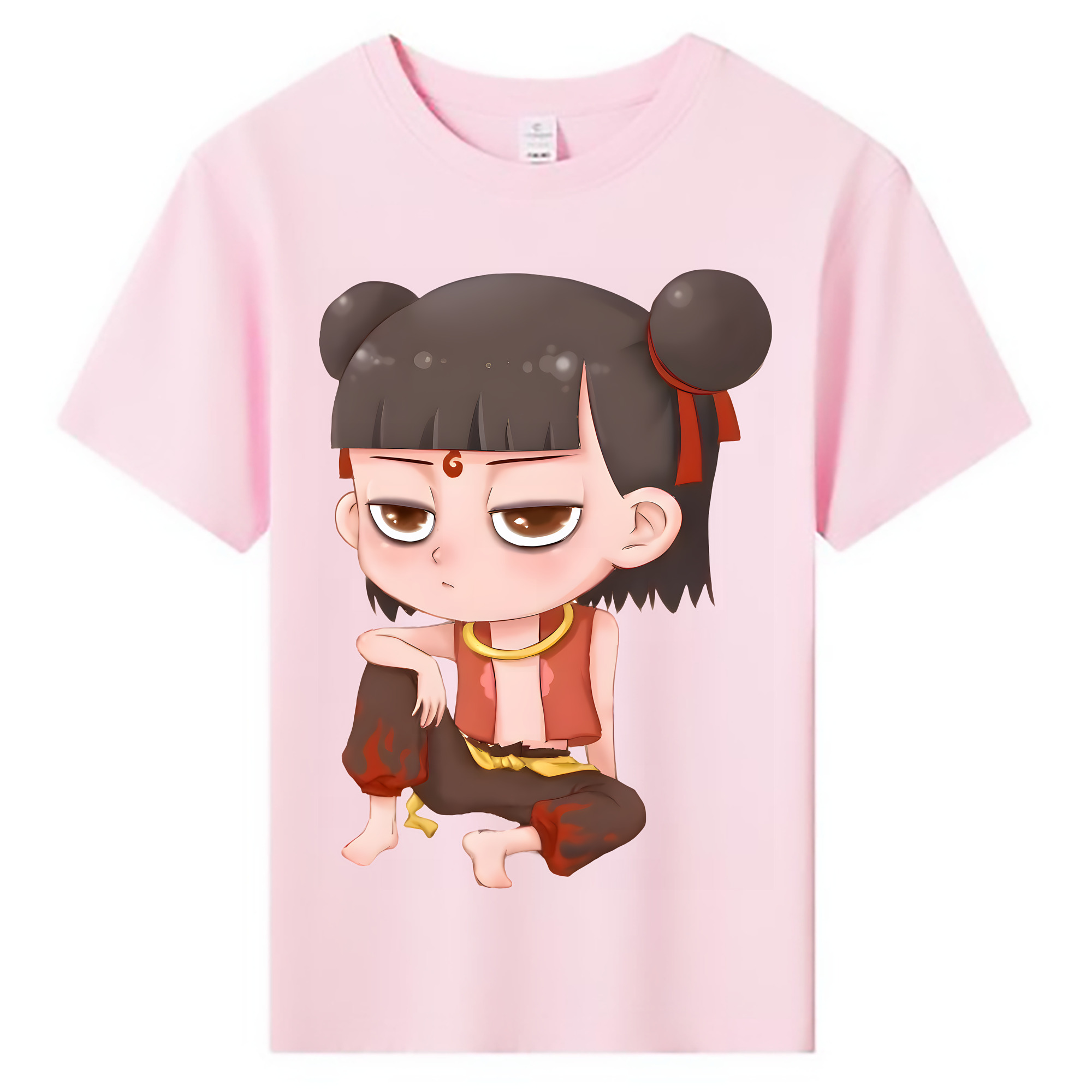 （画像用） Ne Zha 2 ナタ 魔童の大暴れ 綿100％キッズTシャツ（フロントプリント）