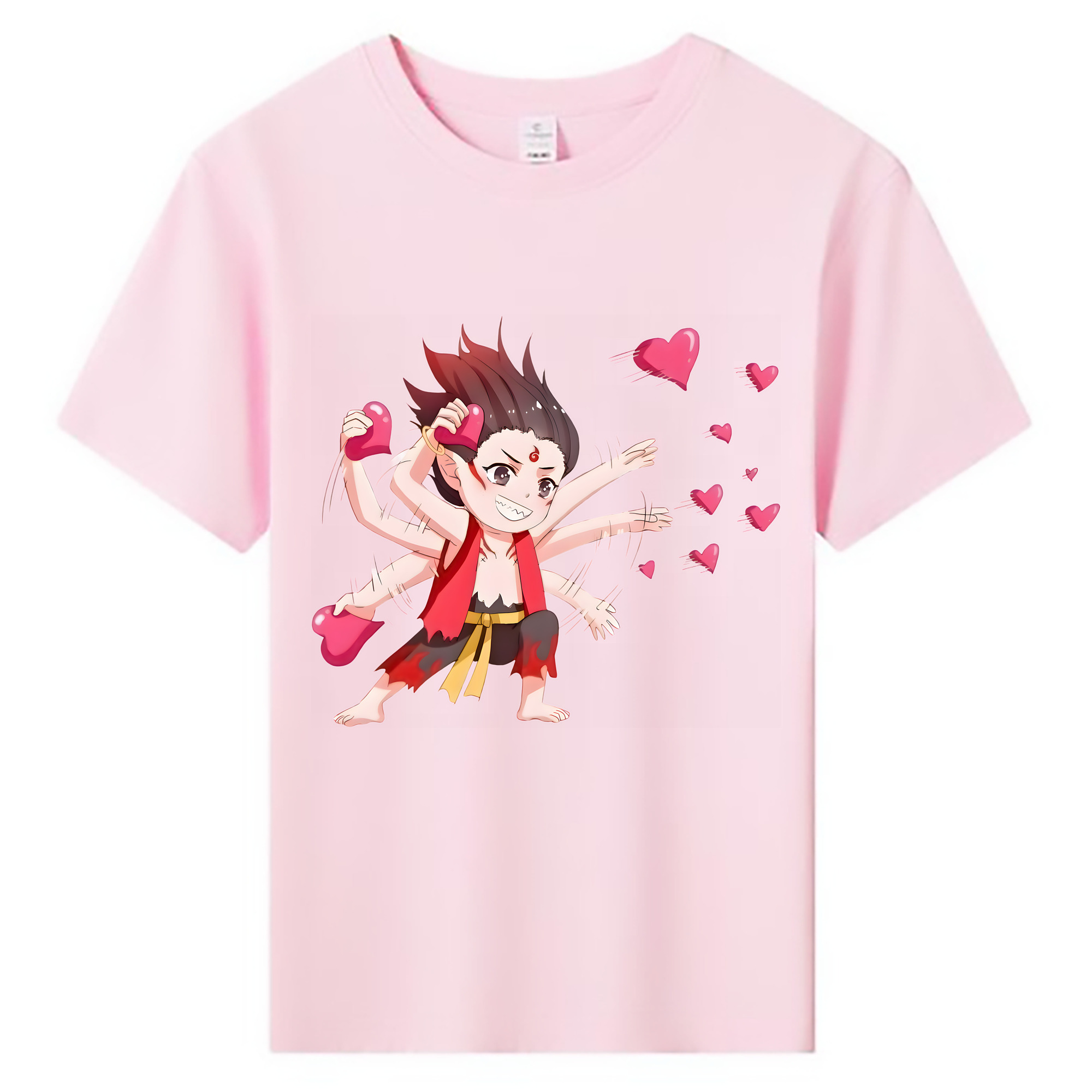 （画像用） Ne Zha 2 ナタ 魔童の大暴れ 綿100％キッズTシャツ（フロントプリント）